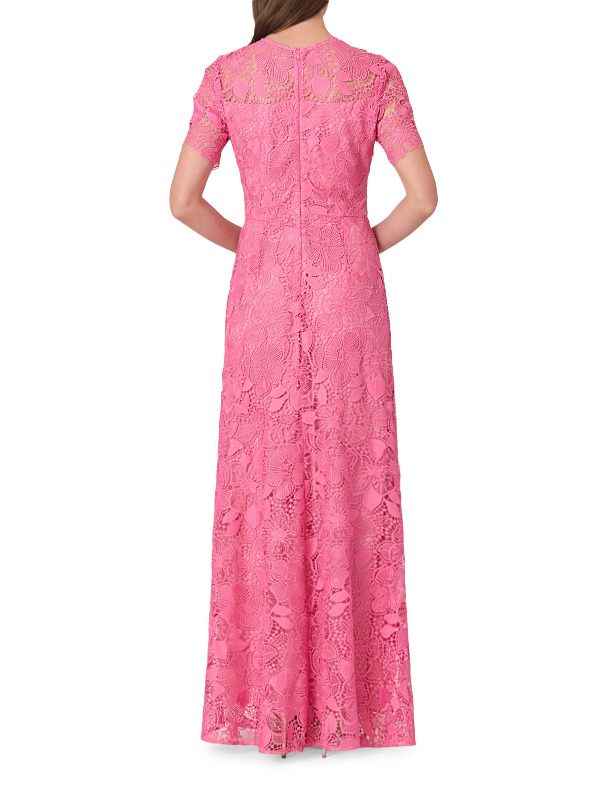 Shoshanna Women's Ellie Lace A-Line Gown - Fuchsia | Thumbnail 3