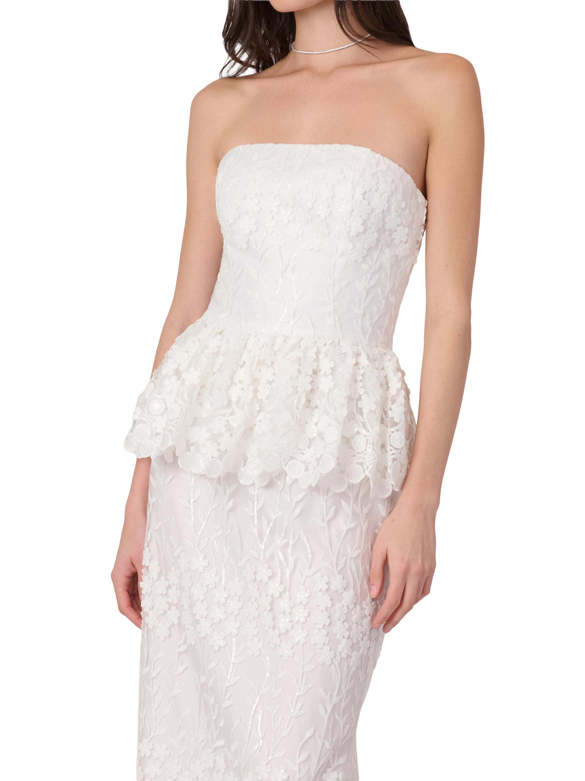 Shoshanna Women's Lotus Lace Strapless Peplum Maxi Dress - Optic White | Thumbnail 4