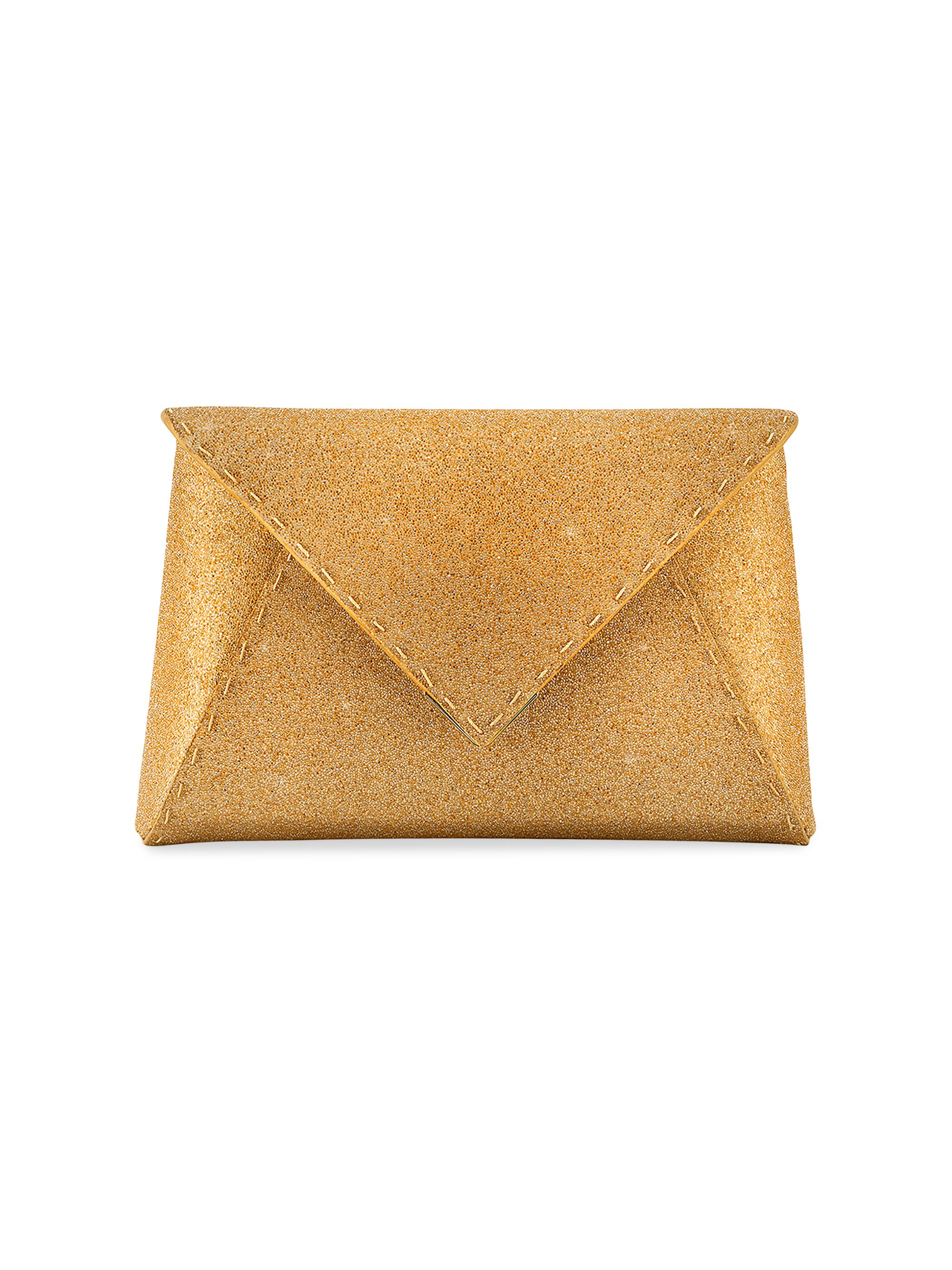 Tyler Ellis Women's Lee Pouchet Clutch Small Swarovski Sand Crystal with Gold Hardware - Golden Twinkle