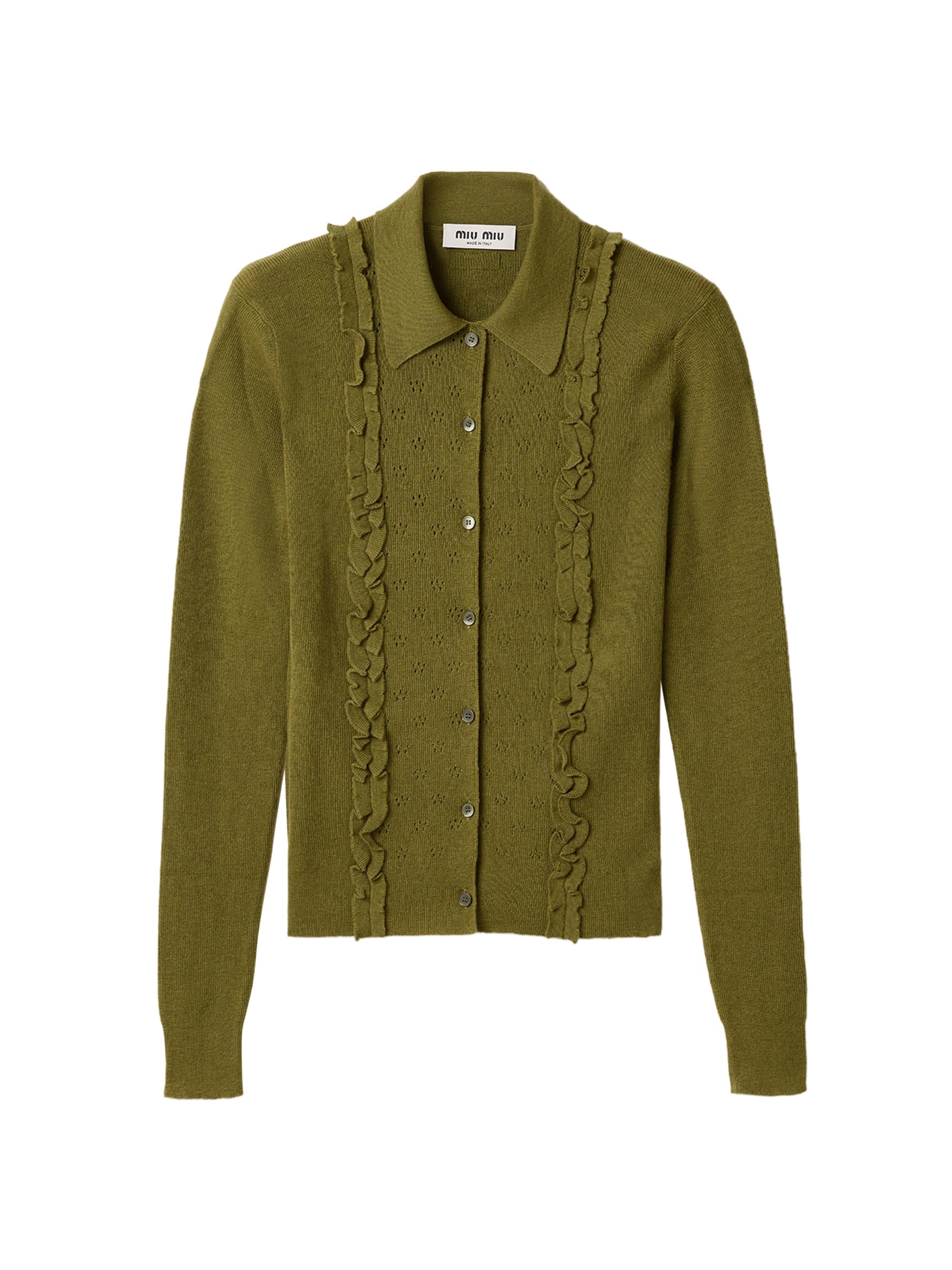 Miu Miu Women's Cashmere and Silk Cardigan - Green