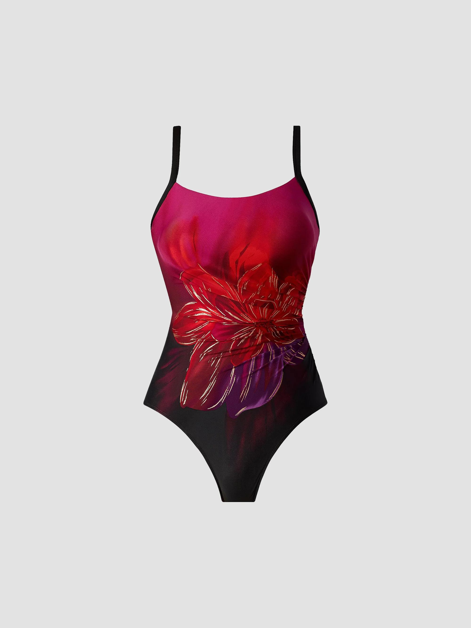 Miraclesuit Swim Women's Petali Rosa Starr One-Piece Swimsuit - Black Multi - Size 10