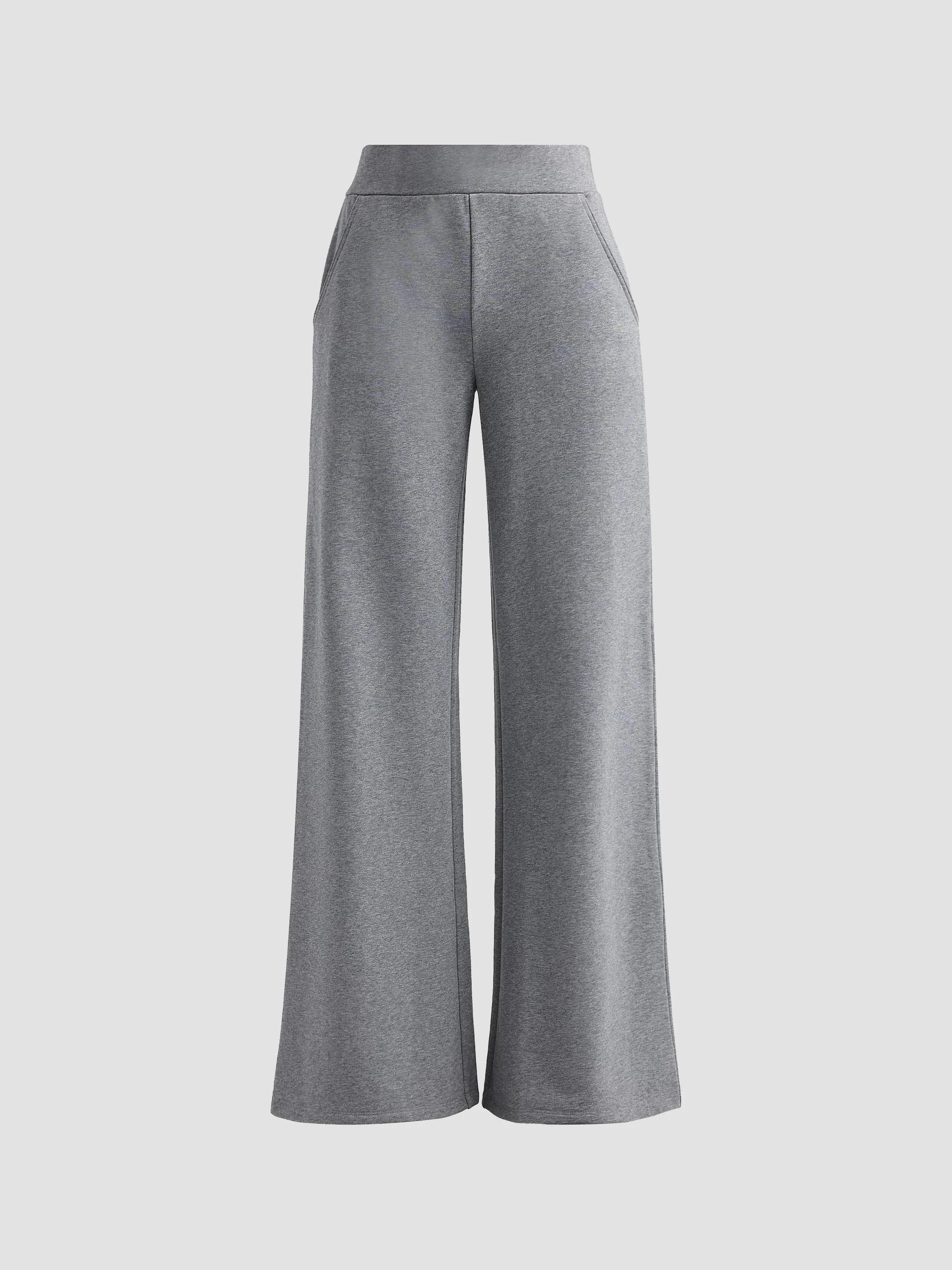 Veronica Beard Women's Saunder Cotton-Blend Wide-Leg Pants - Heather Grey - Size Small