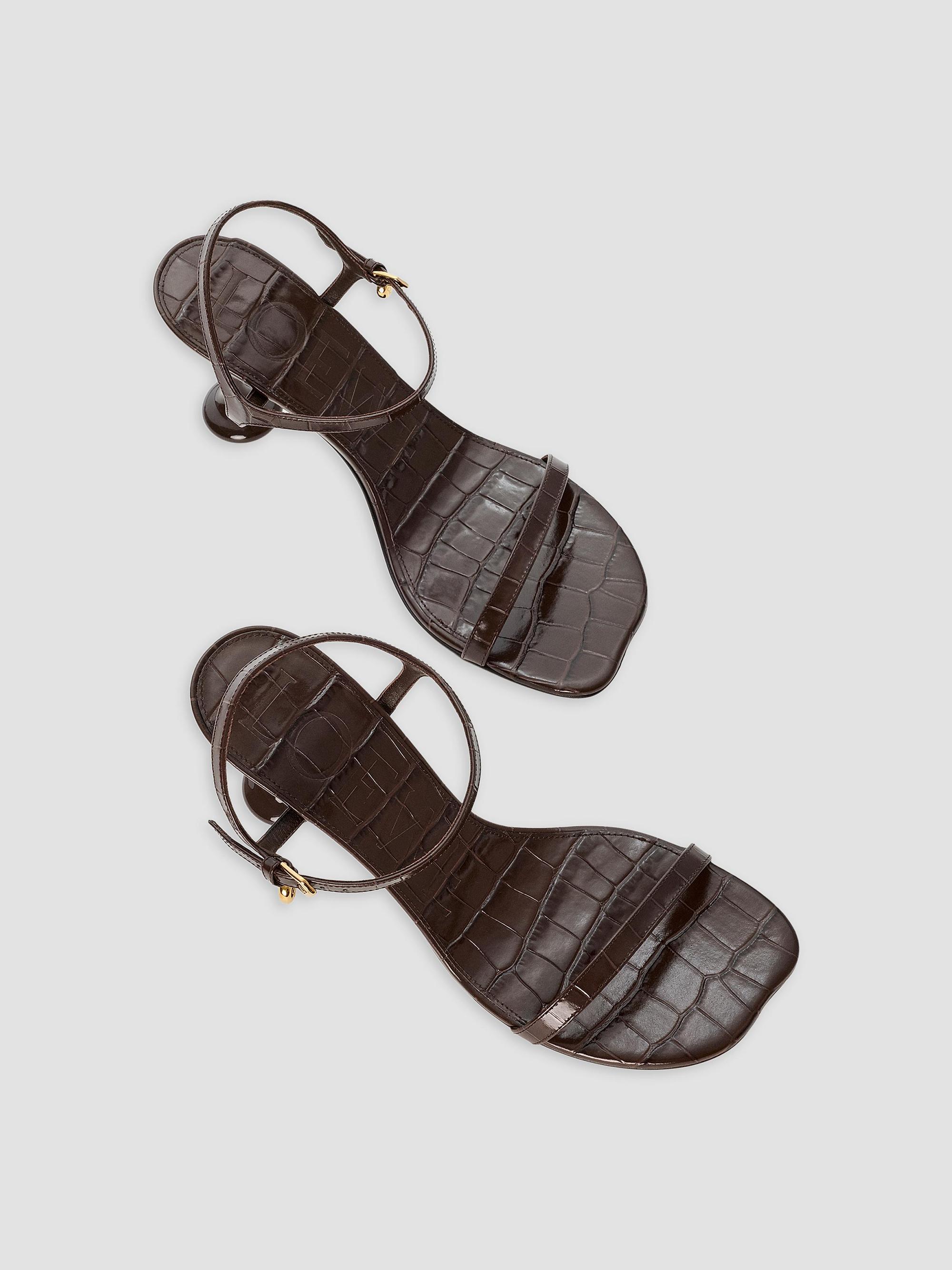 LOEWE Toy 90MM Croc-Embossed Sandals | Saks Fifth Avenue