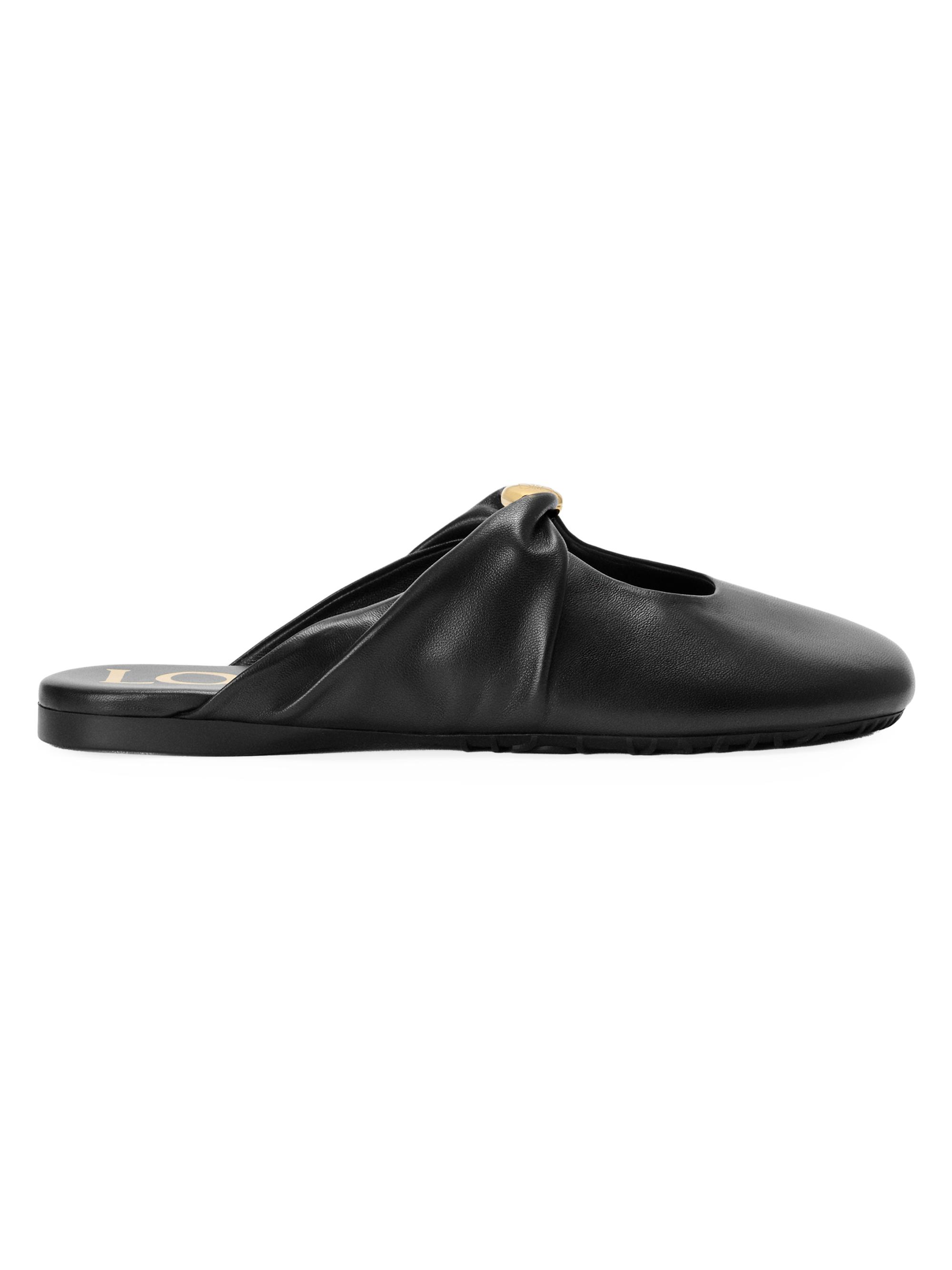 LOEWE Women's Pebble Soft Leather Mules - Black