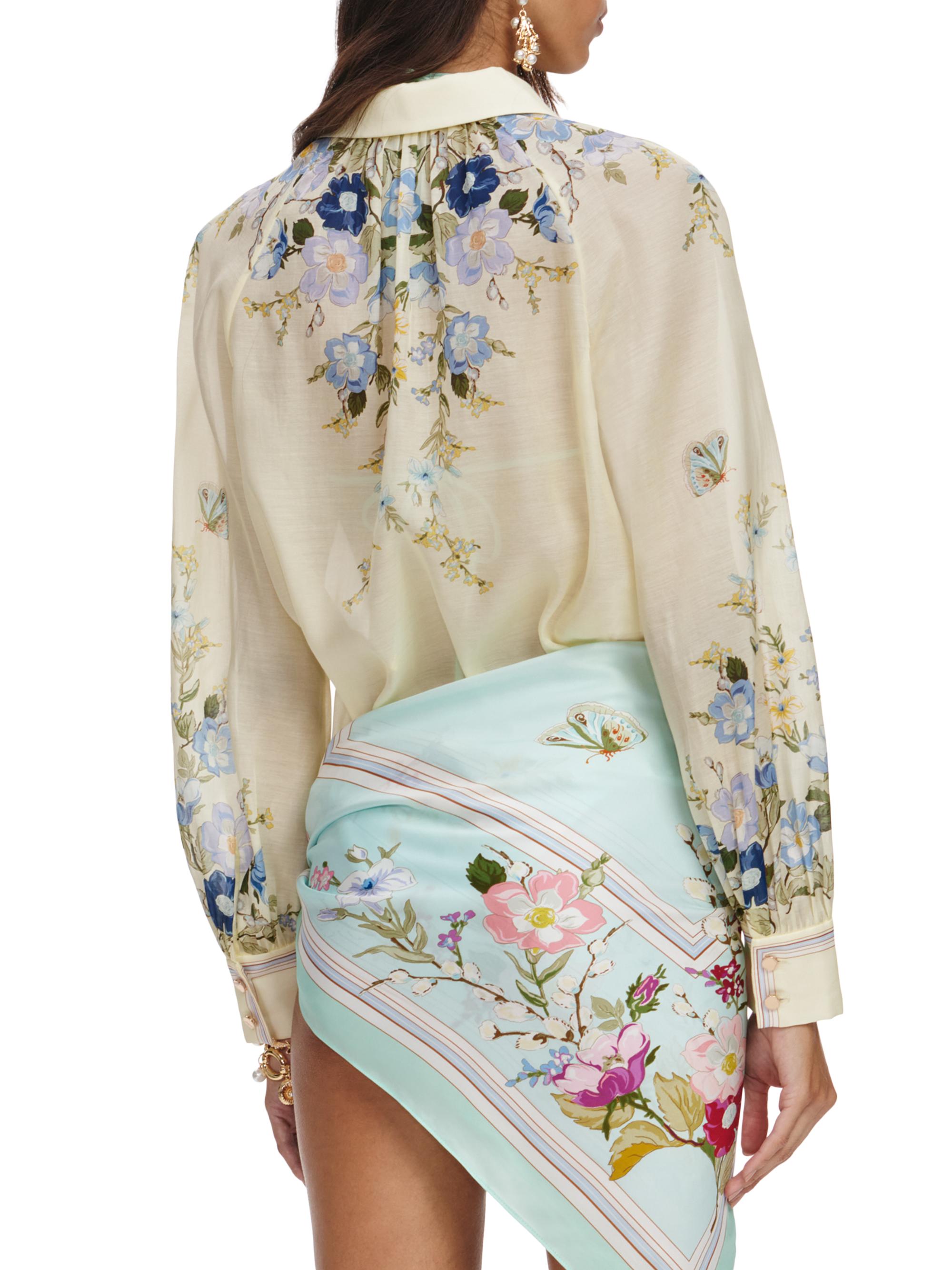 Self-Portrait Women's Floral Organza Button-Front Blouse - Yellow | Thumbnail 5