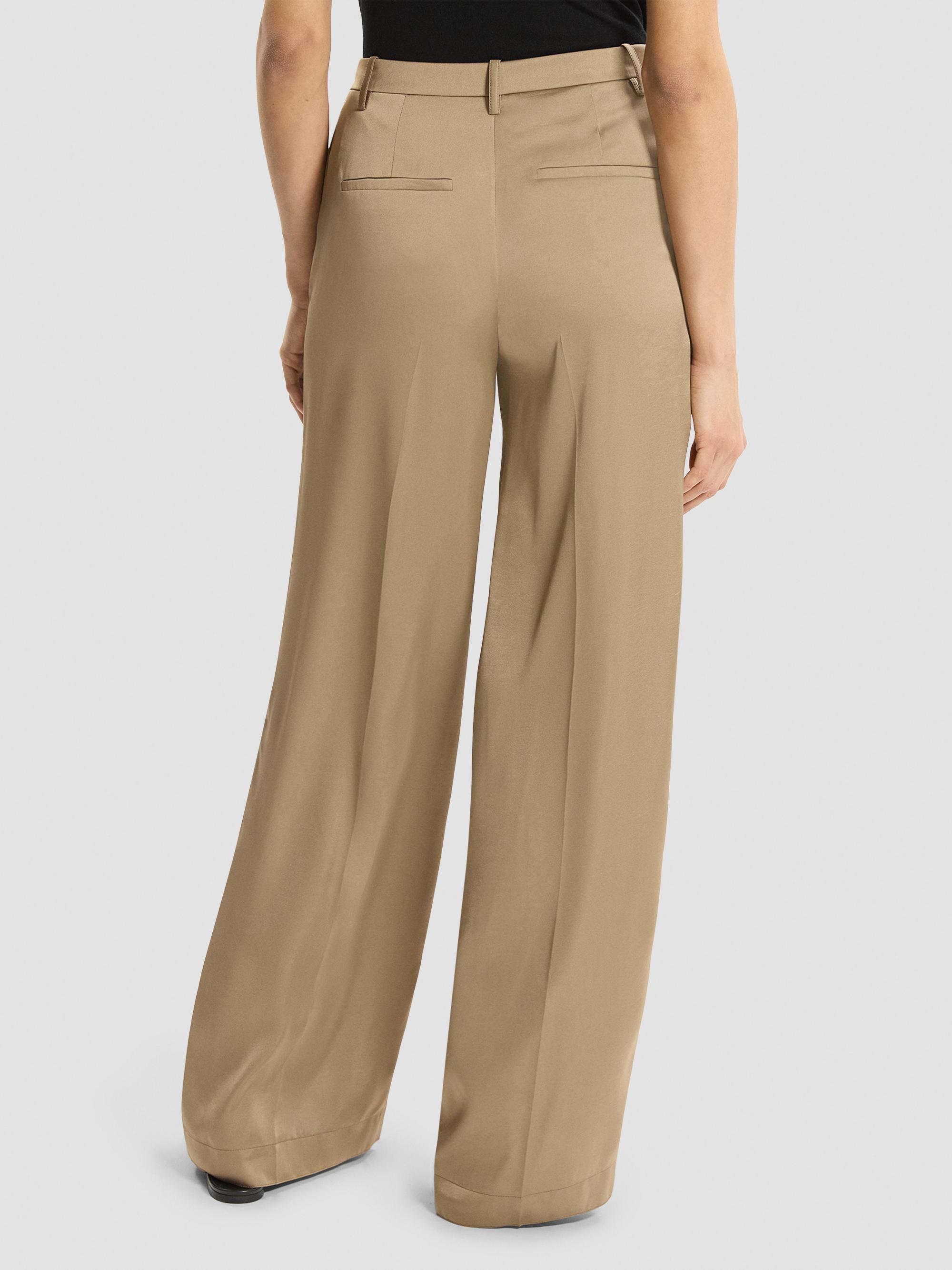 Theory Elasticized Waistband Satin Wide-Leg Pants | Saks Fifth Avenue