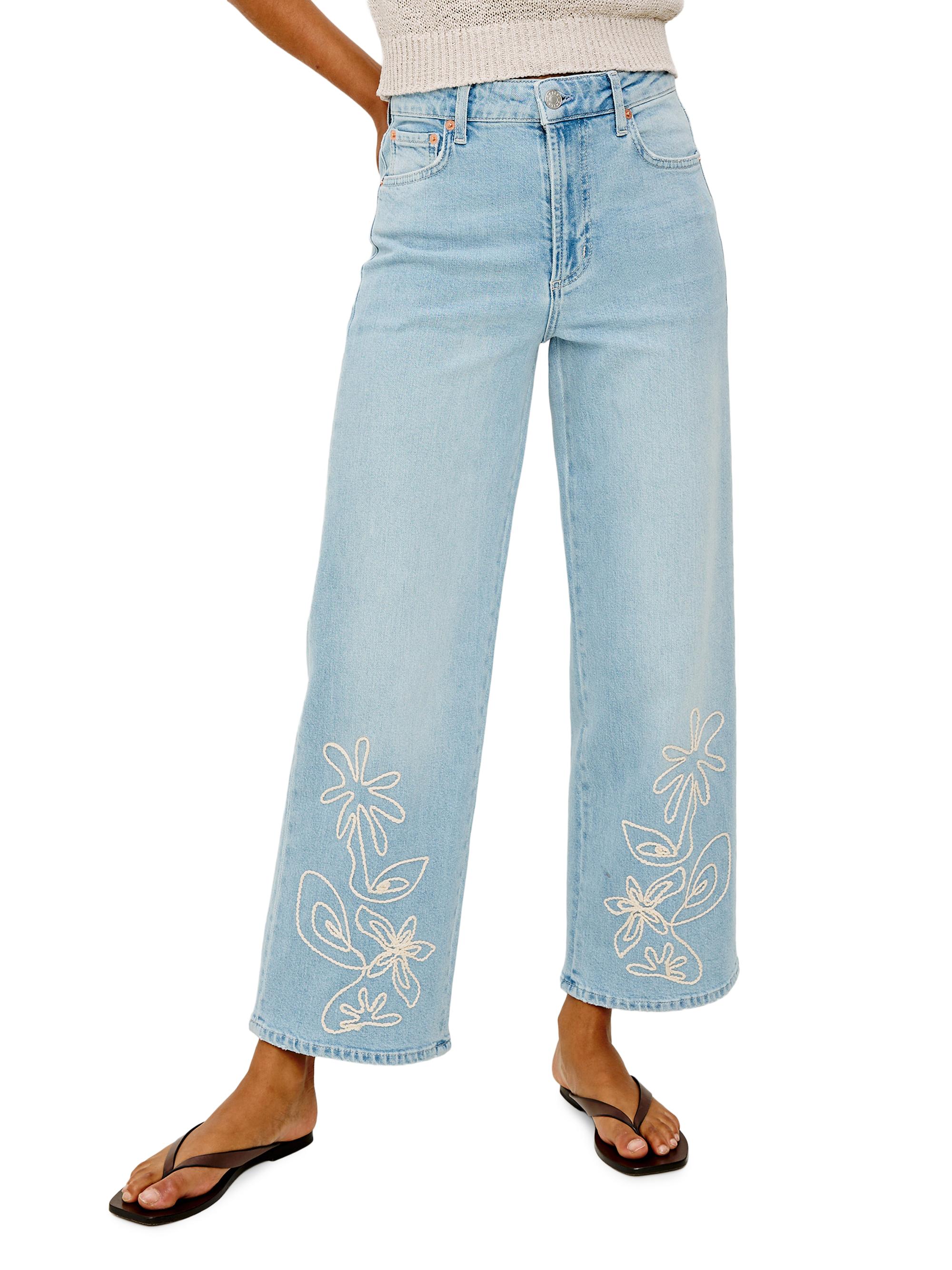 Rails Women's Getty Embroidered Wide-Leg Crop Jeans - Lelani Embroidered | Thumbnail 3