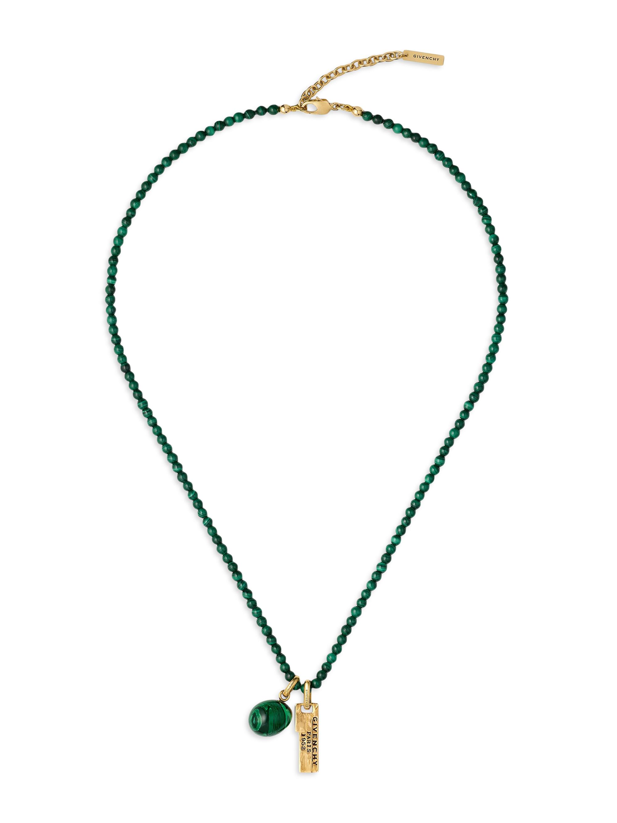 Kenneth Jay Lane 3-Strand Emerald Glass Bead Nested Necklace