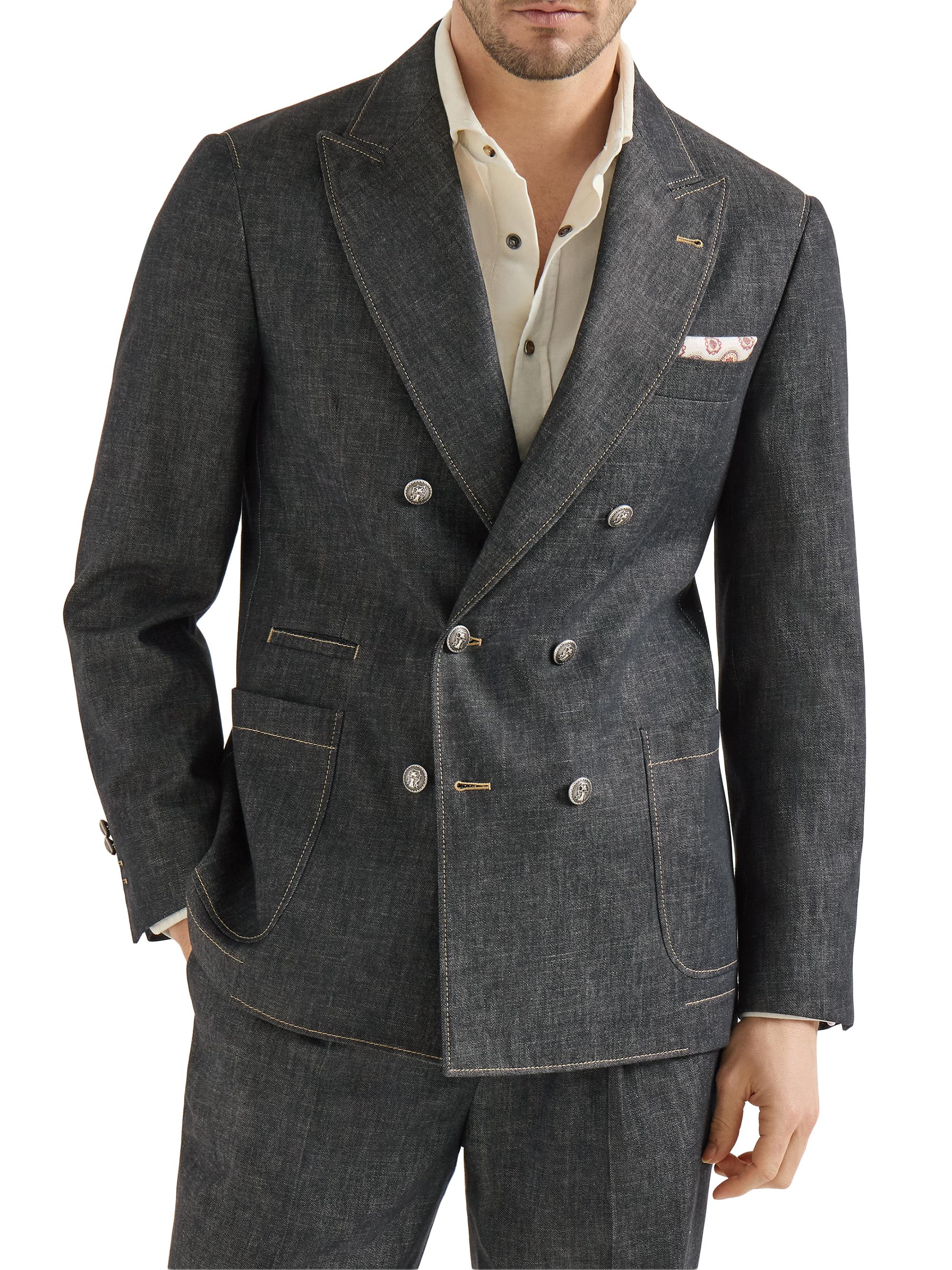 ドンルク　BRUNELLO CUCINELLI ワンアンドハーフブレスト Brunello Cucinelli Lightweight Denim One and a Half Breasted