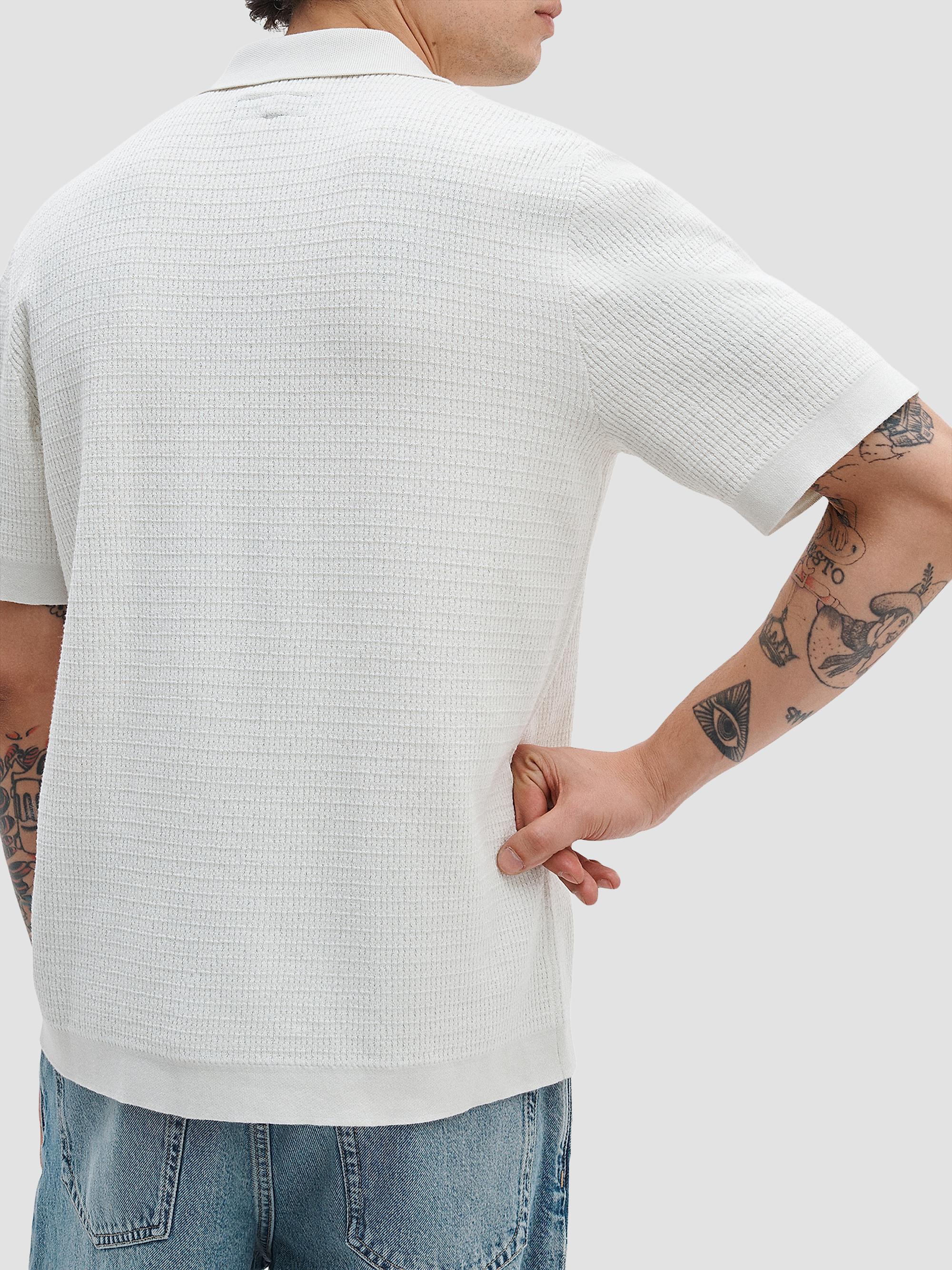 rag & bone Men's Harvey Knit Camp Shirt - Chalk | Thumbnail 4
