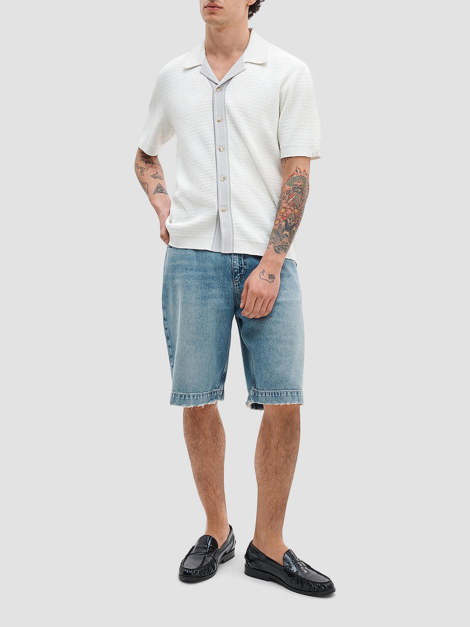 rag & bone Men's Harvey Knit Camp Shirt - Chalk | Thumbnail 2
