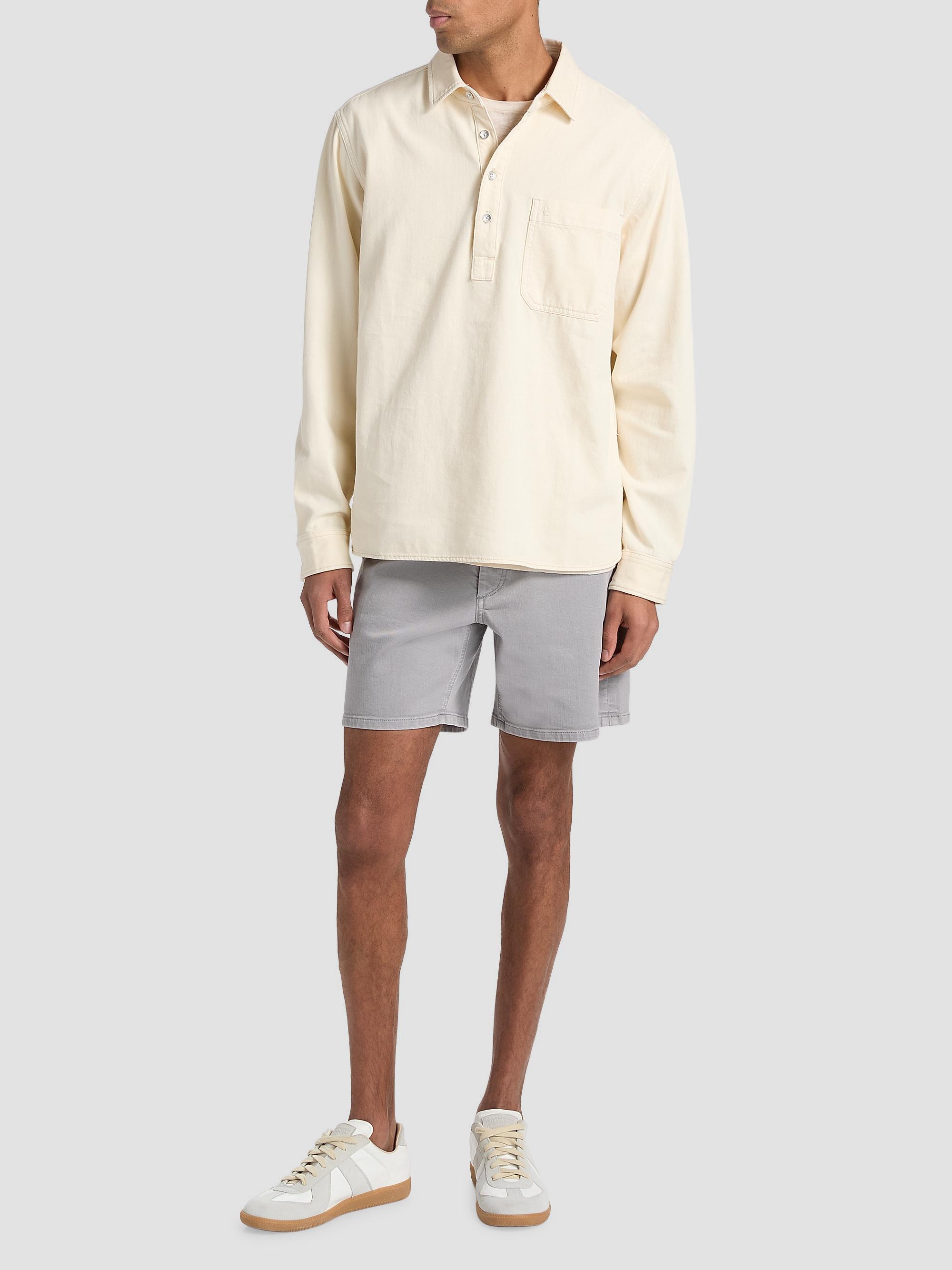 rag & bone Men's Denim Long-Sleeve Polo Shirt - Ecru | Thumbnail 2