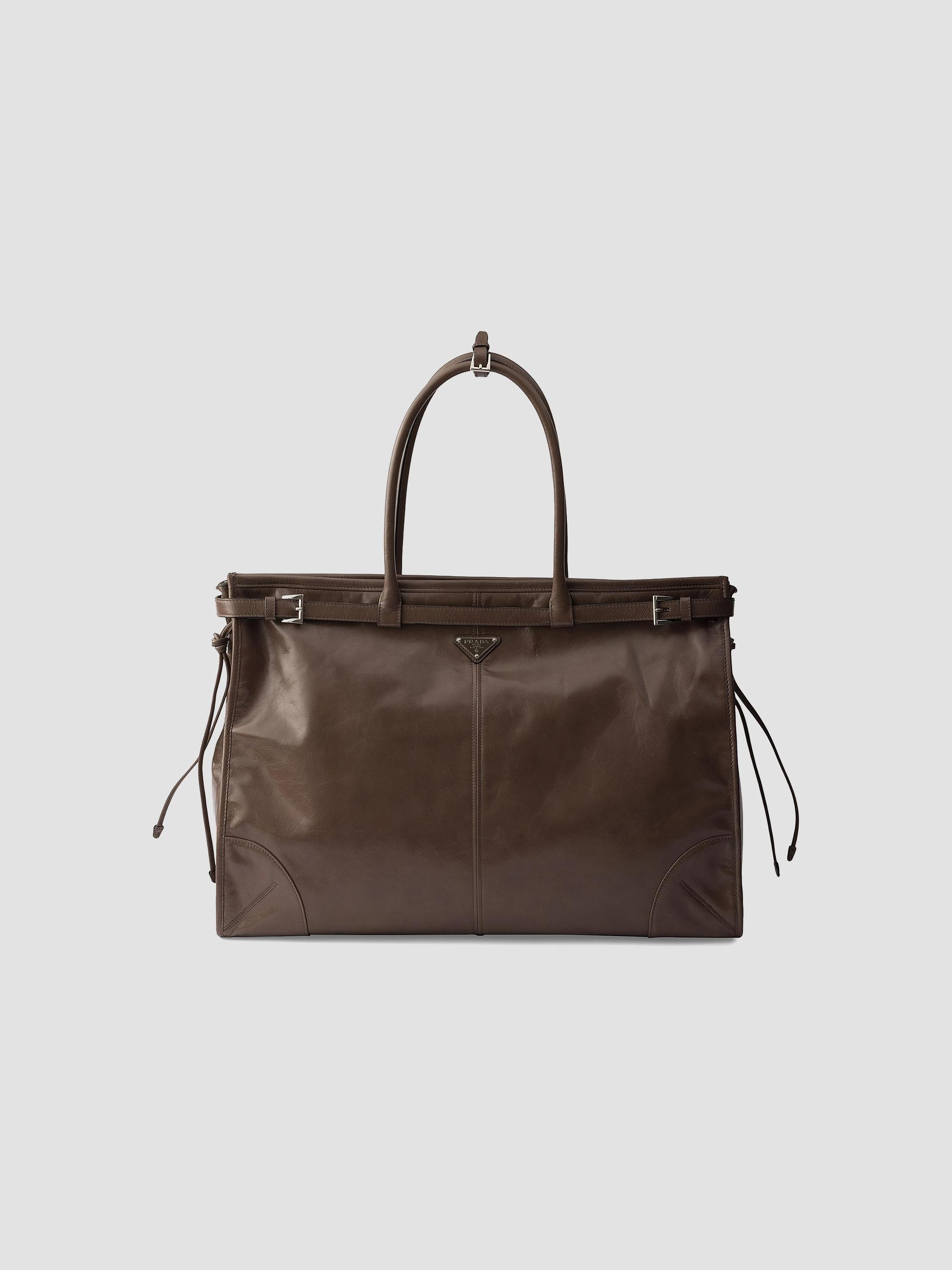 Prada Buckle Leather Bag with Belt | Saks Fifth Avenue