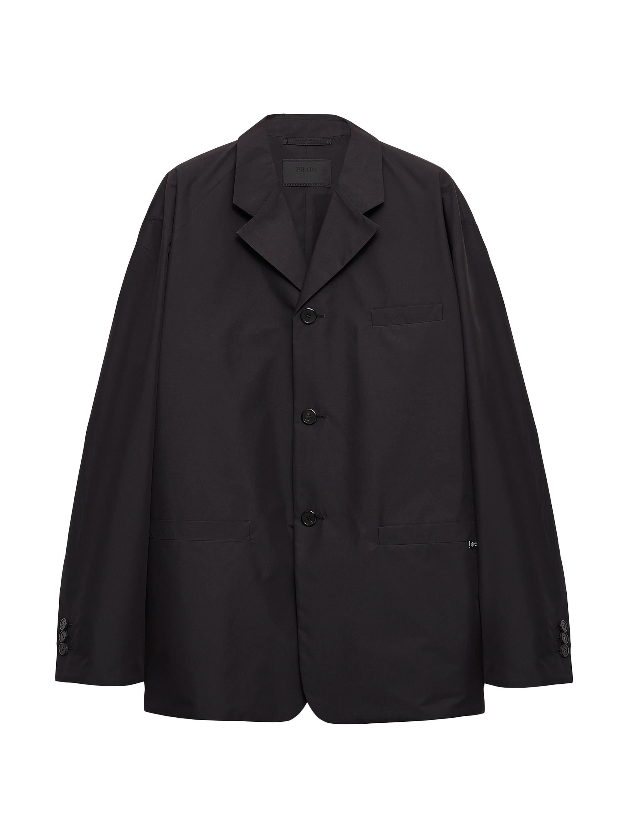 Prada Men's Single-Breasted Technical Cotton Jacket - Black