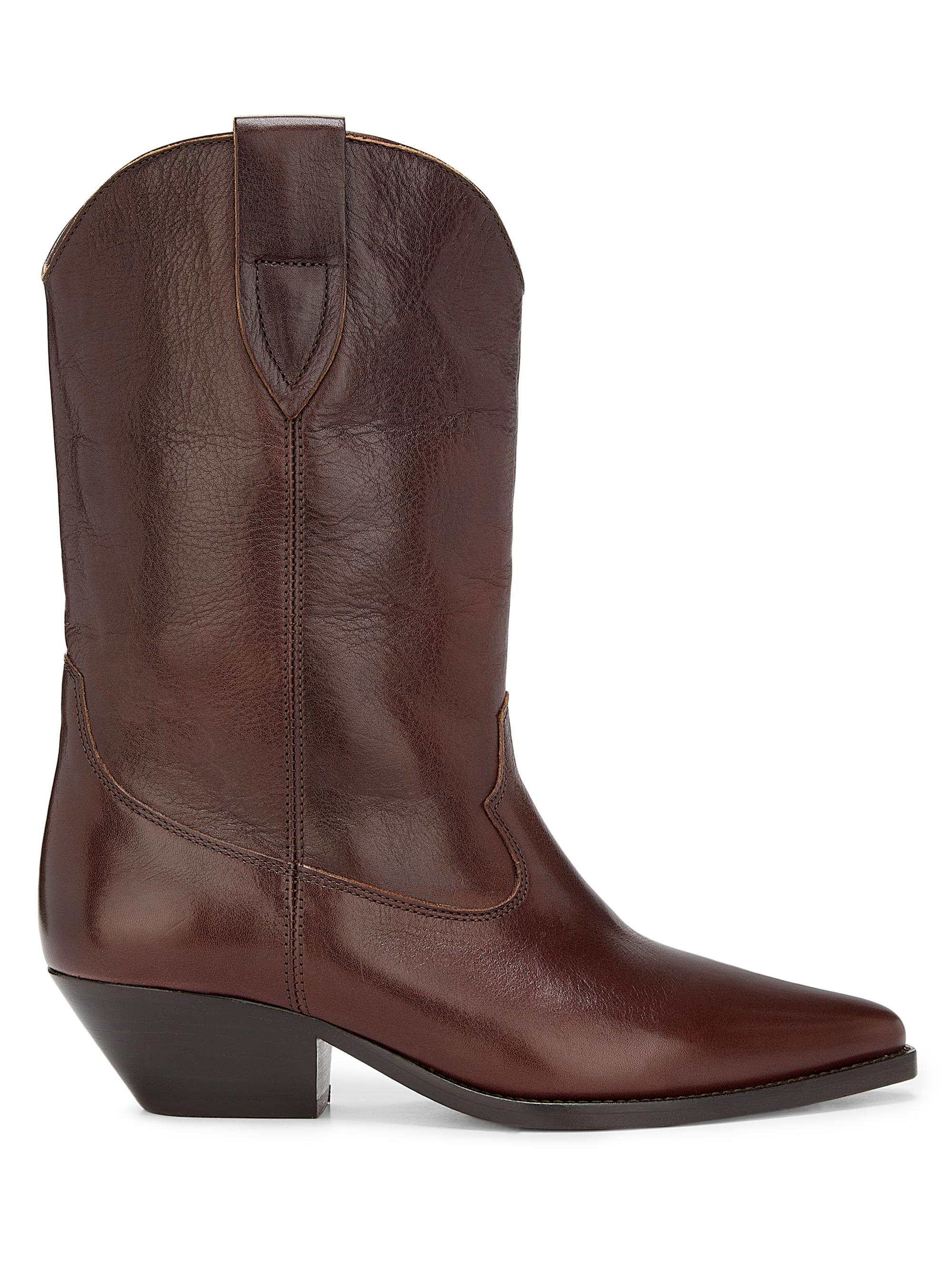 Isabel Marant Women's Duerto 40MM Leather Cowboy Boots - Mahogany | Thumbnail 7