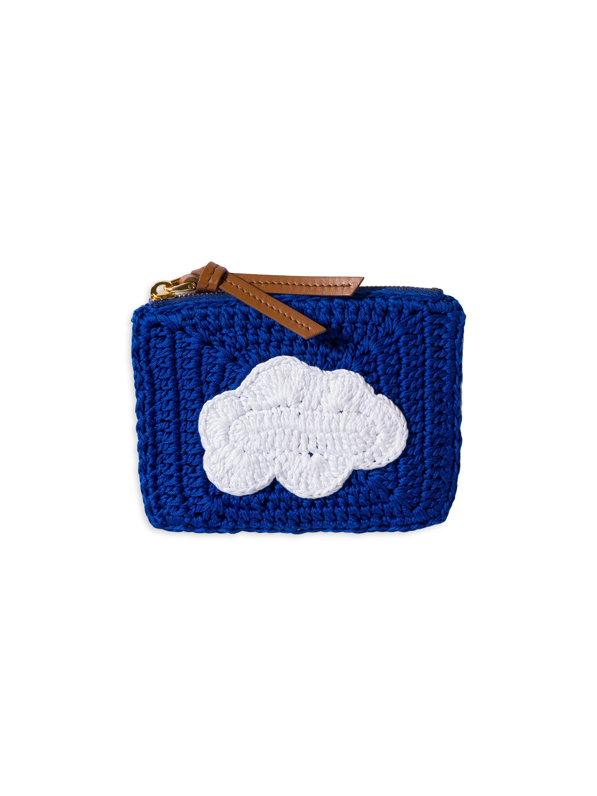 Miu Miu Women's Crochet Zipper Pouch - Blue
