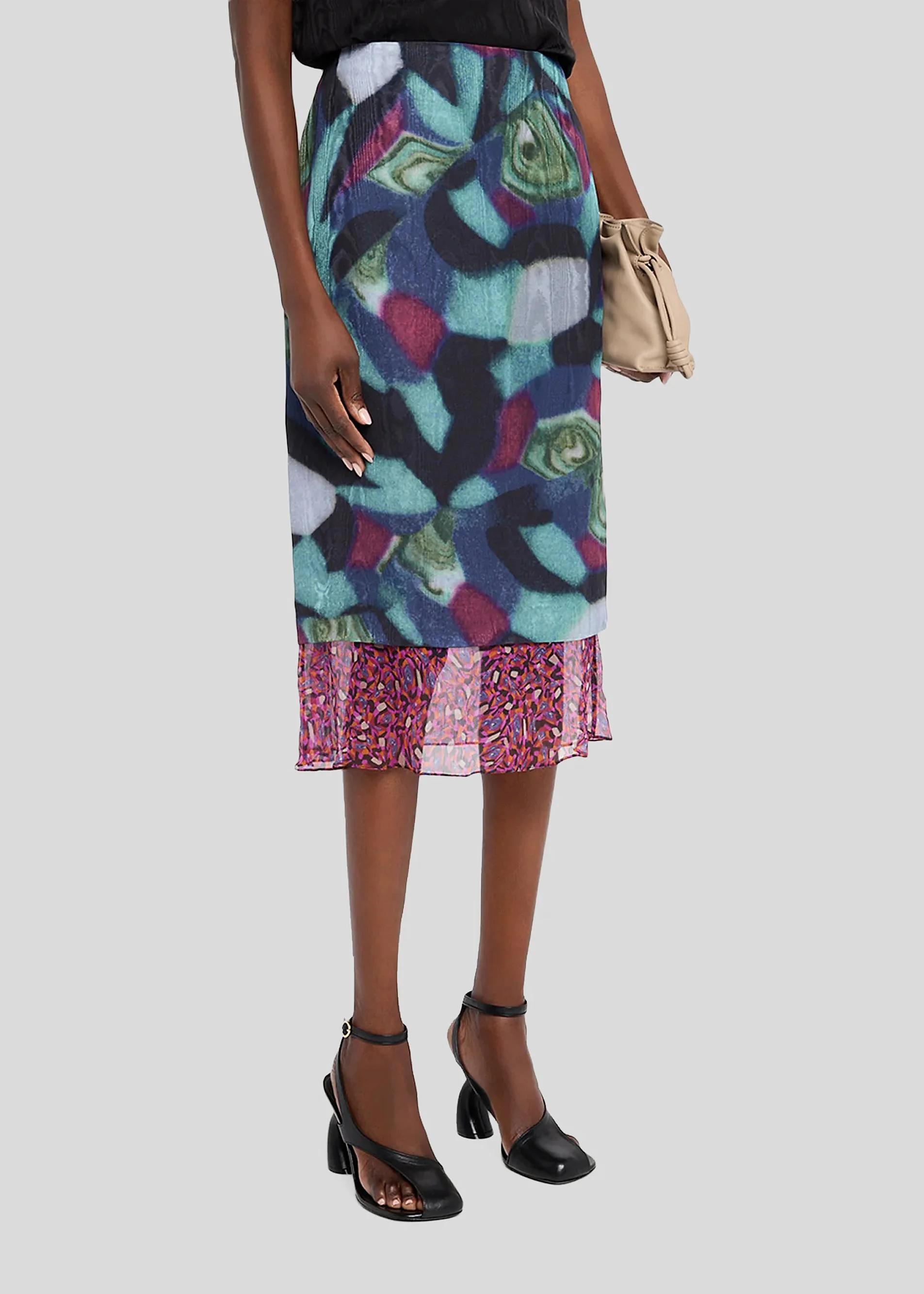 Dries Van Noten Sorai Silk-Blend Midi Skirt | Saks Fifth Avenue