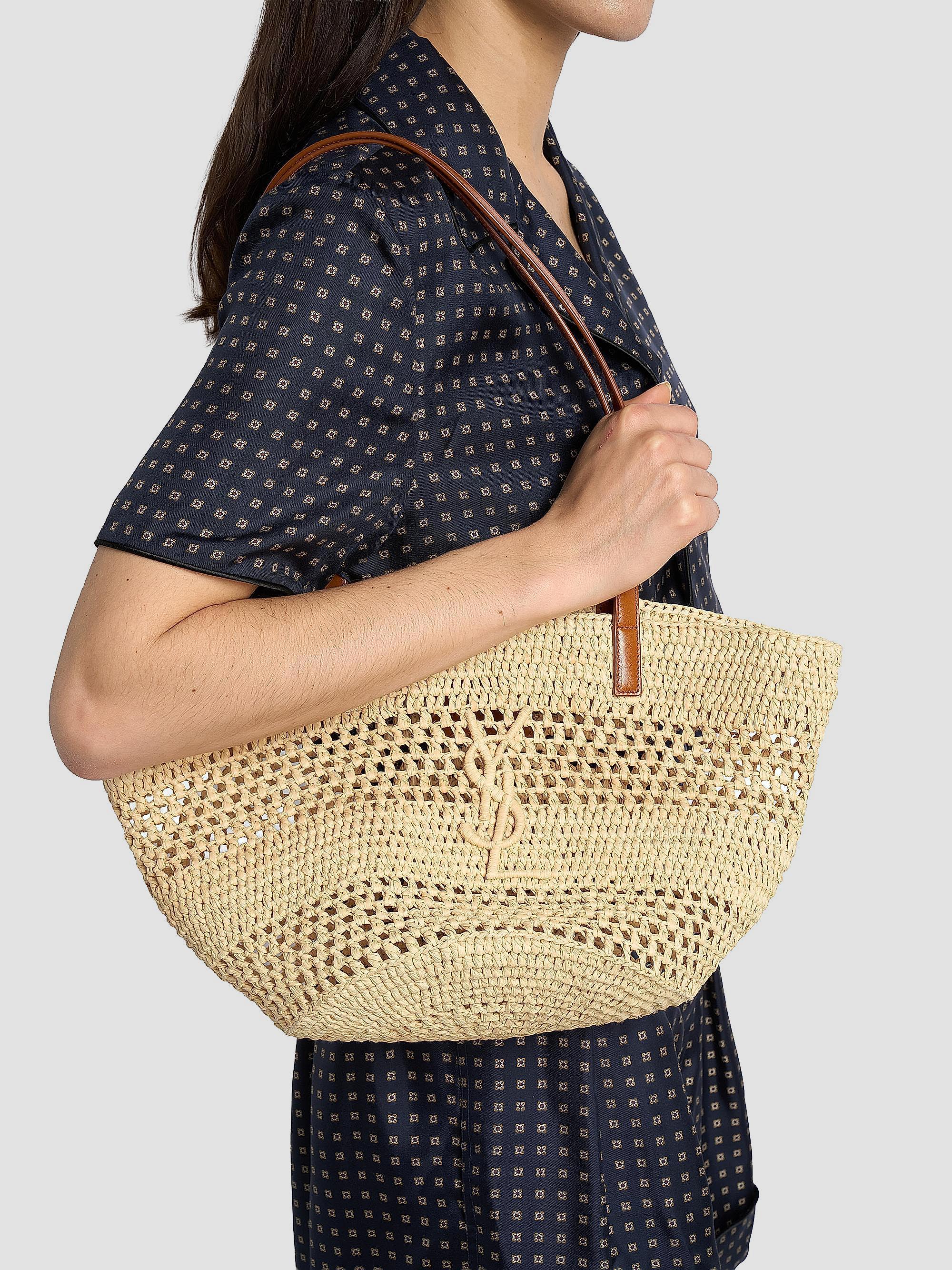Saint Laurent Panier Small Tote Bag in Raffia | Saks Fifth Avenue