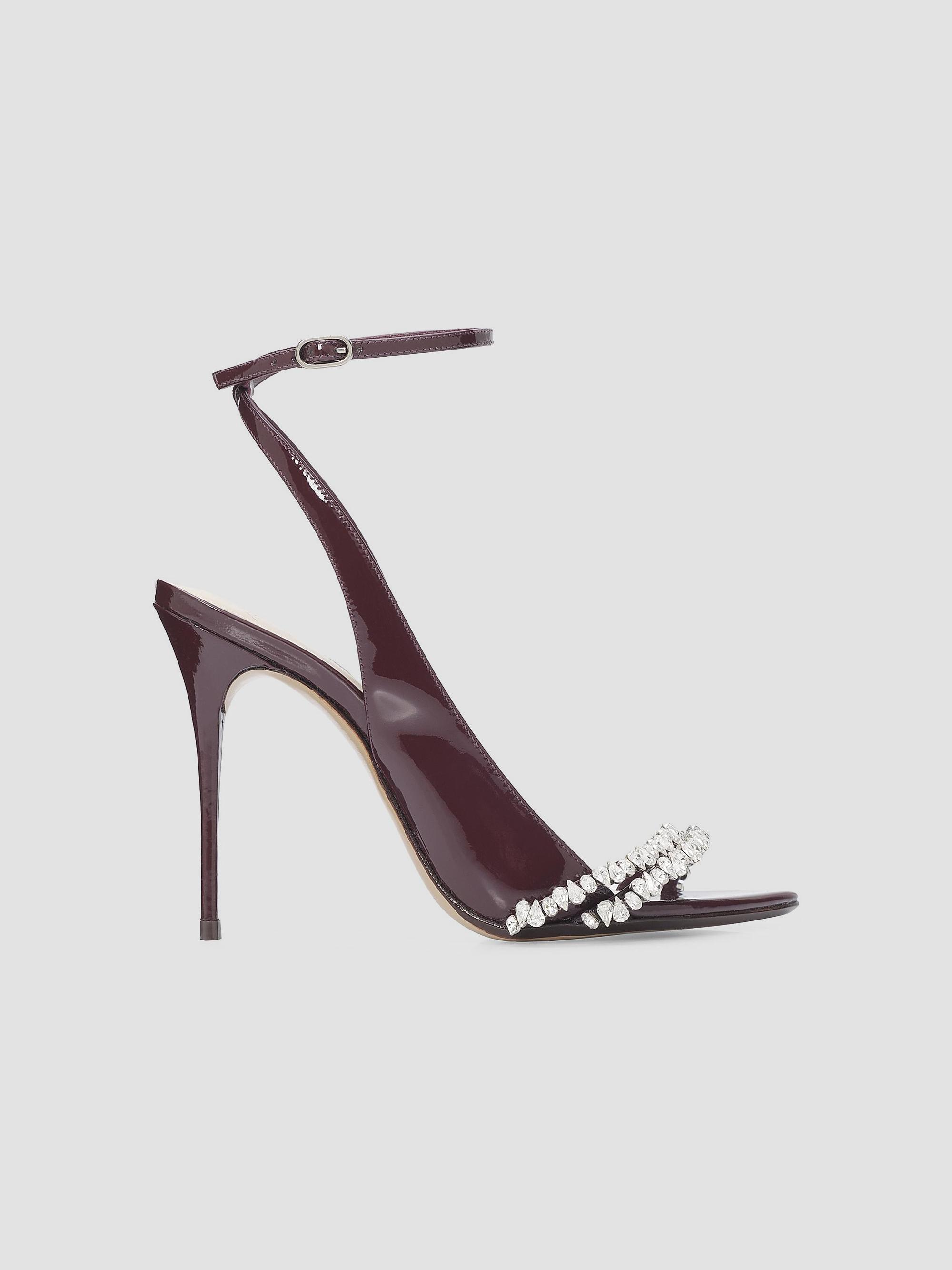 Alexandre Birman Women's Nicole 100MM Embellished Patent Leather Stiletto Sandals - Cherry Lacquer | Thumbnail 4