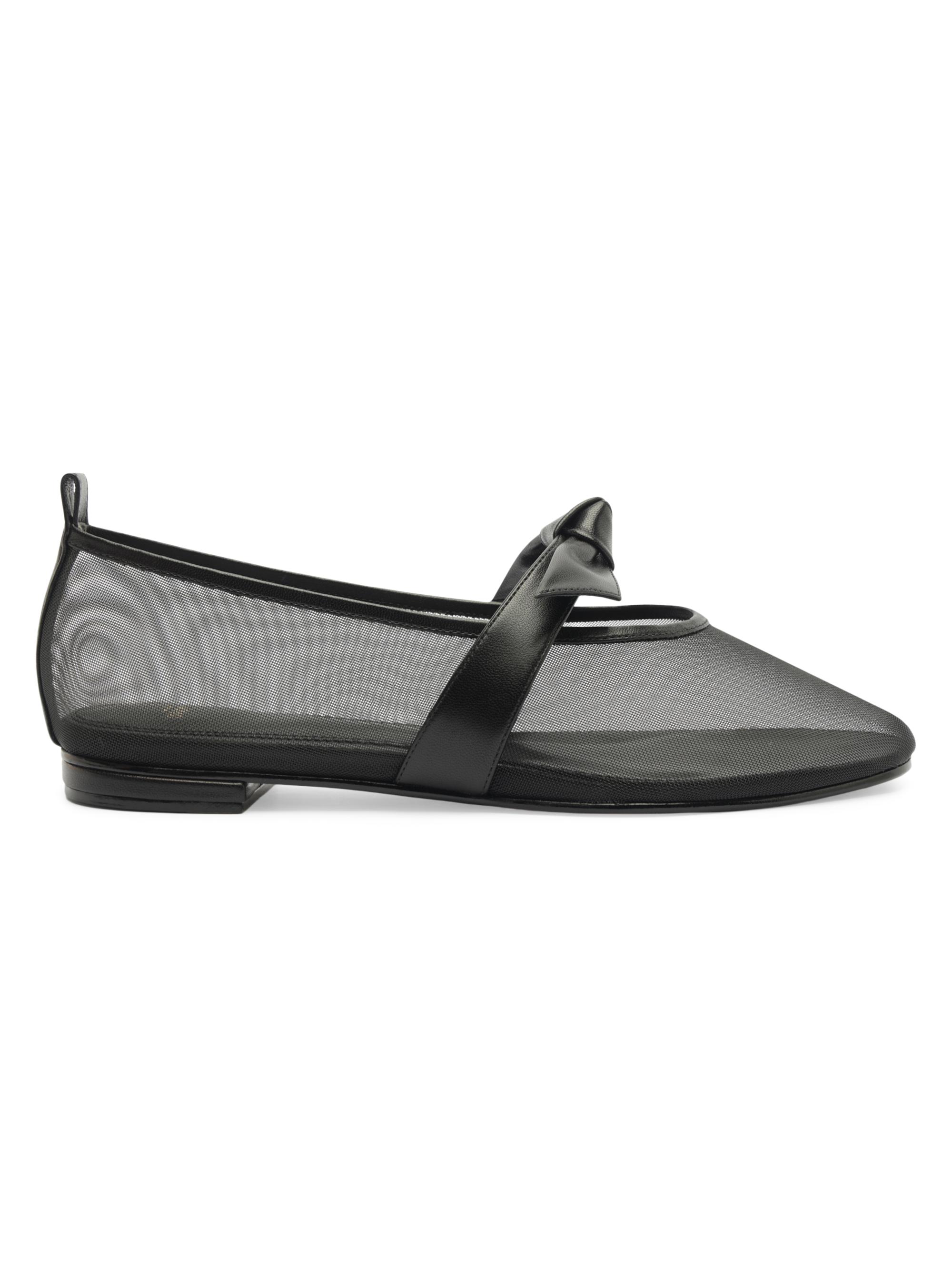 Alexandre Birman Women's Clarita Leather-Trim Mesh Ballet Flats - Black