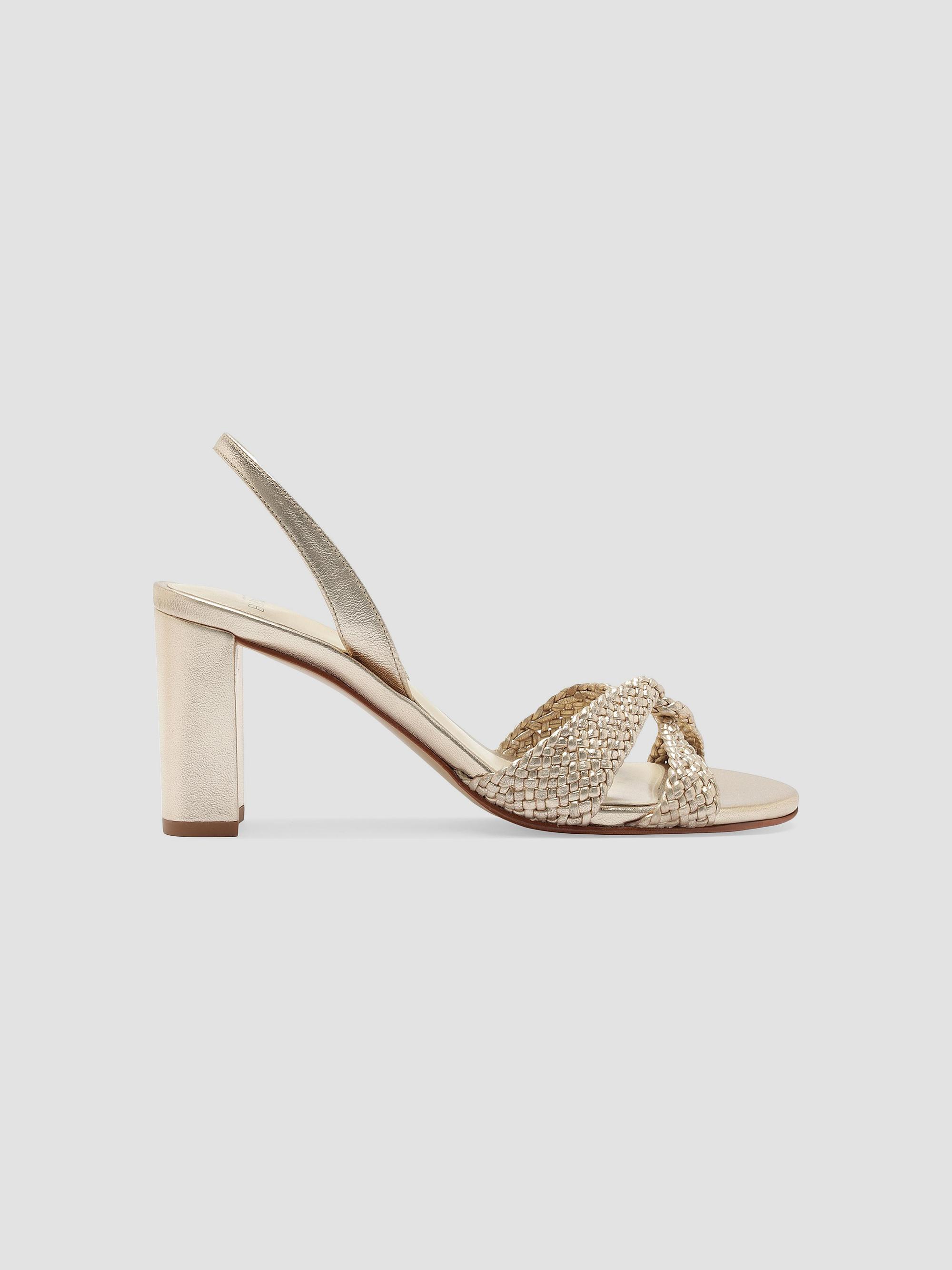 Alexandre Birman Women's Sabrina 75MM Braided Leather Slingback Sandals - Golden | Thumbnail 10