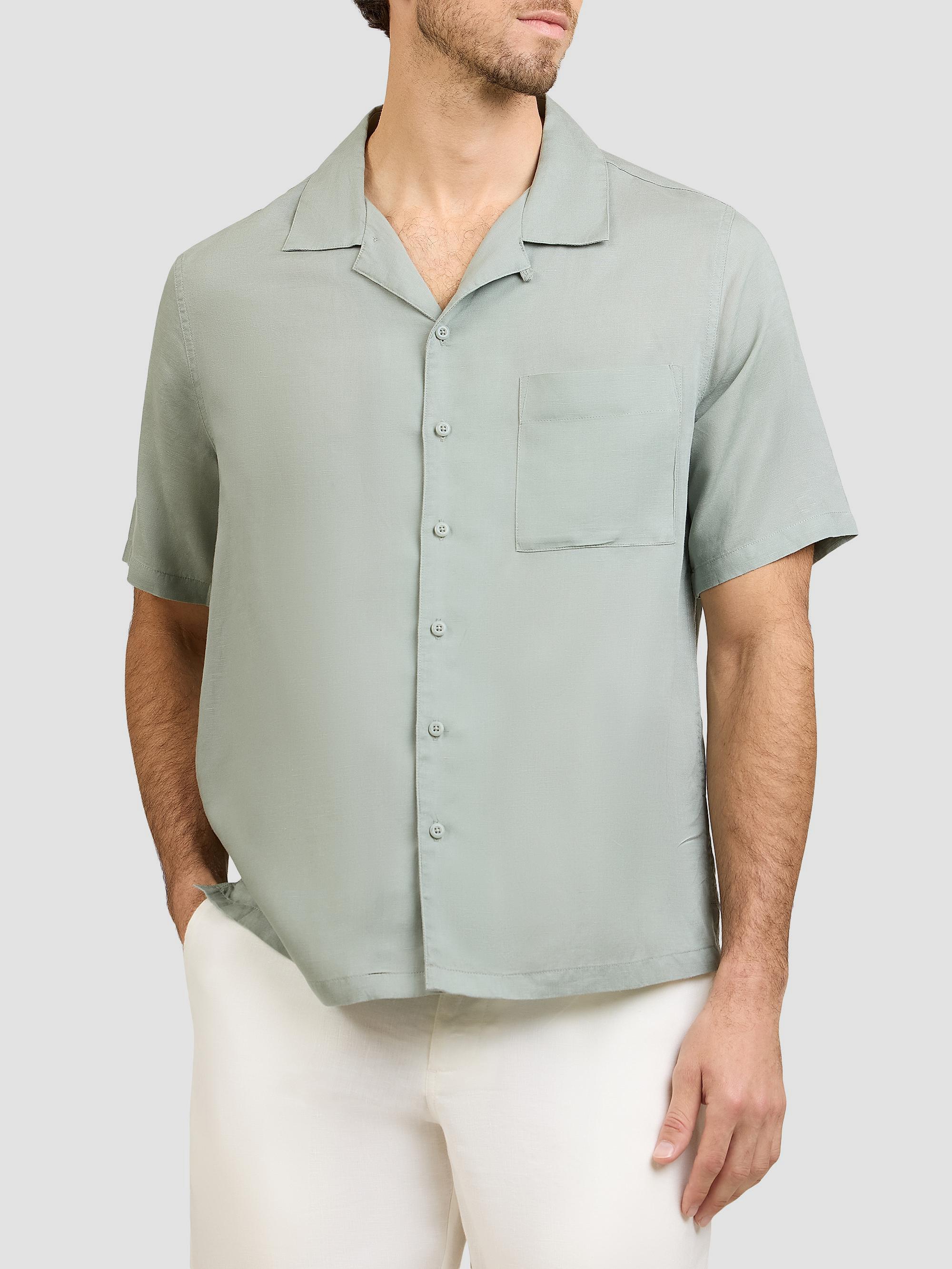 Onia Men's Air Linen-Blend Camp Shirt - Elm | Thumbnail 5