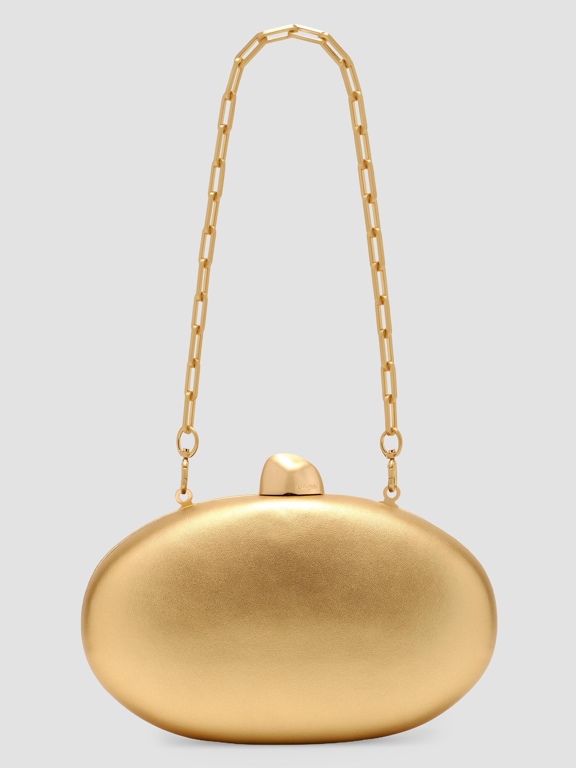 Cult Gaia Eviana Hard-Case Metallic Leather Clutch | Saks Fifth Avenue
