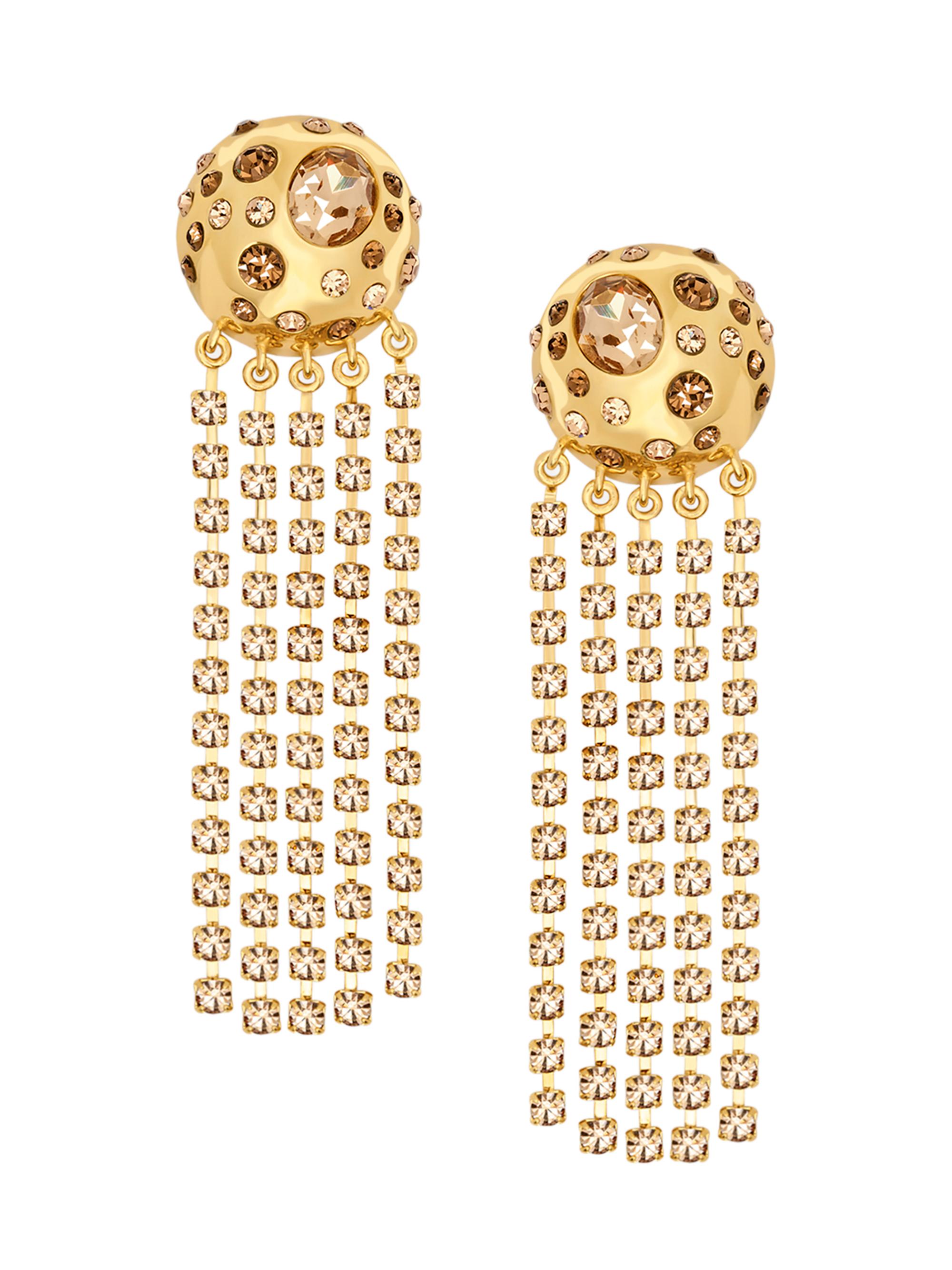 Oscar de la Renta Women's 24K-Gold-Plated & Glass Crystal Clip-On Chandelier Earrings - Topaz