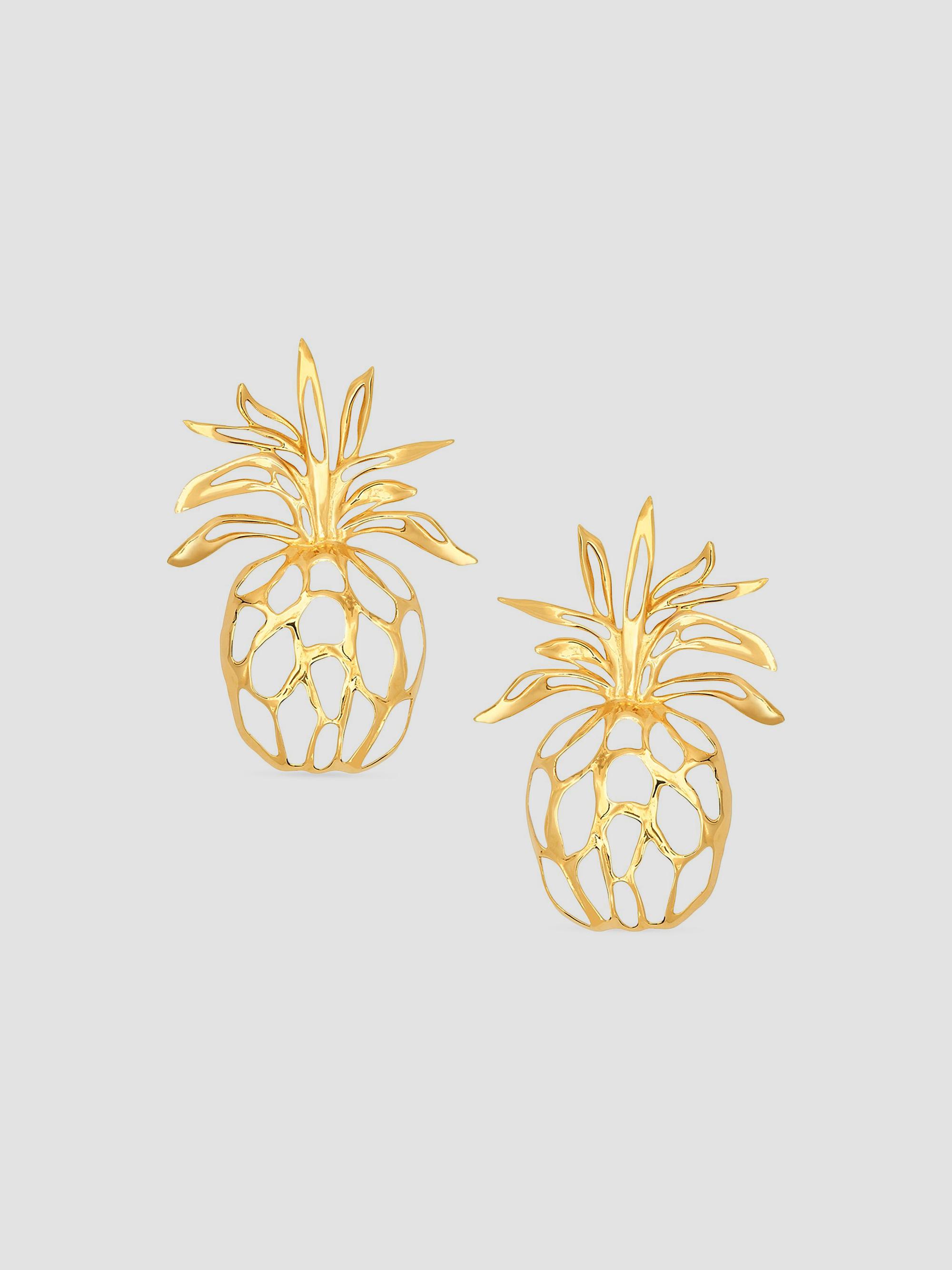 Oscar de la Renta Women's 24K-Gold-Plated Pineapple Drop Earrings - Gold