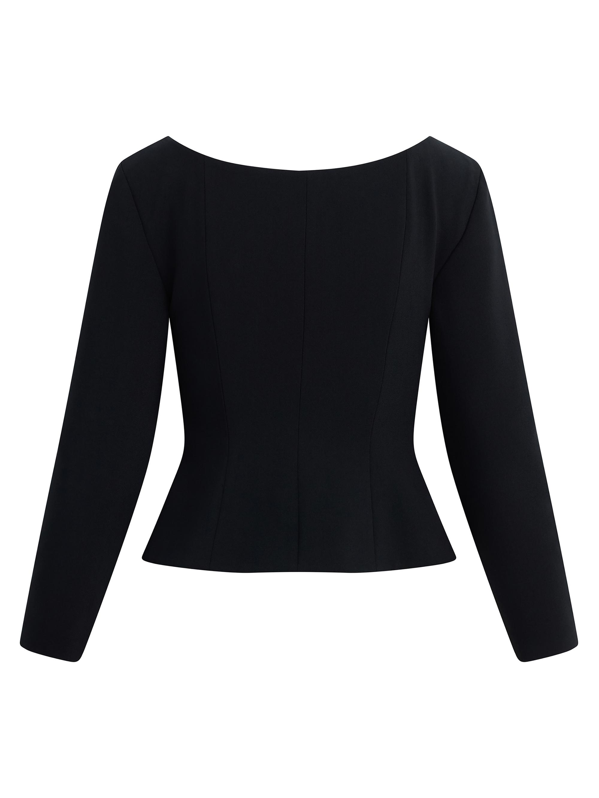 Favorite Daughter Women's The Reveal Tailored Peplum Blazer - Black | Thumbnail 3