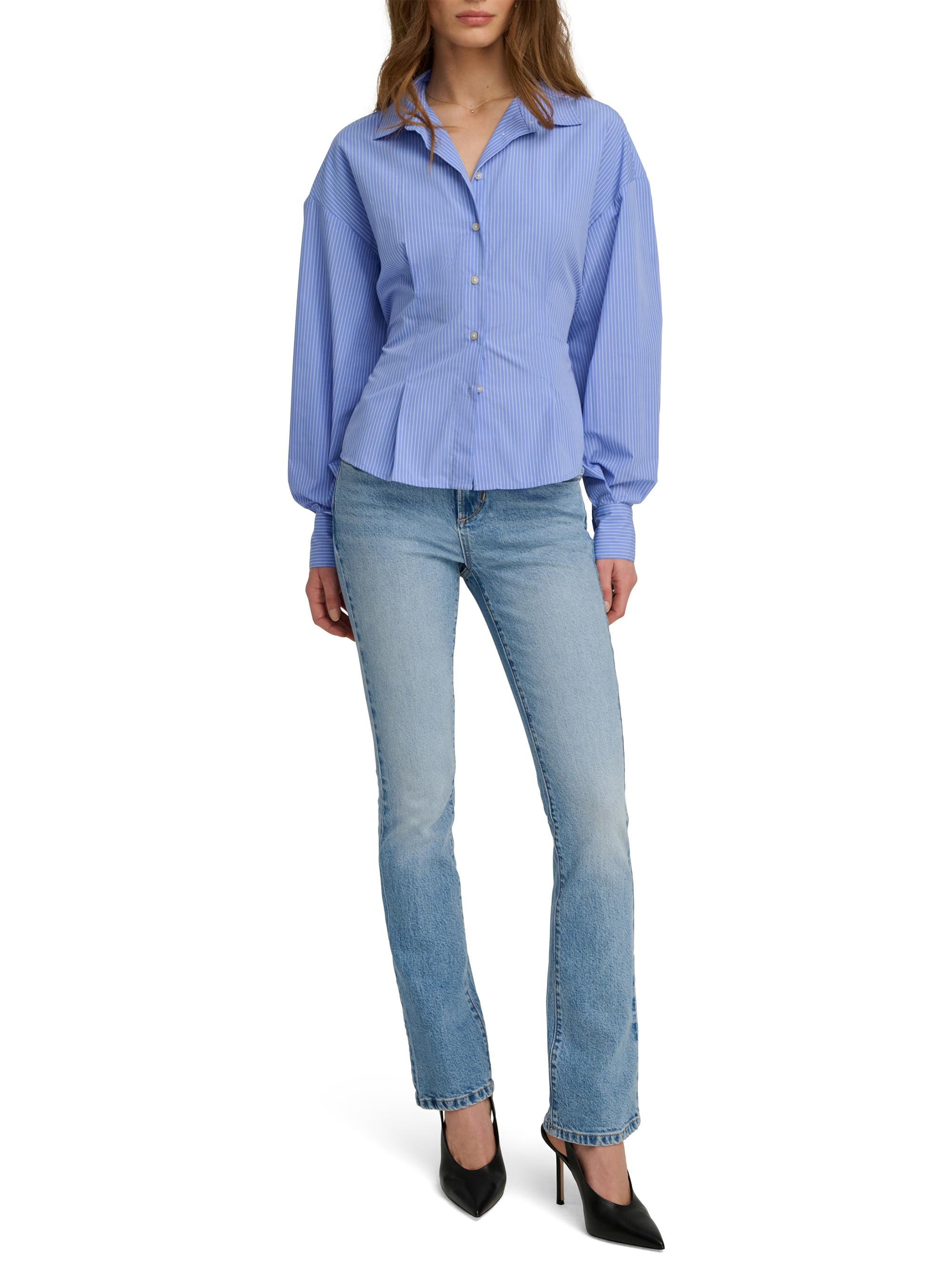 Favorite Daughter Women's The Back Story Stripe Tie-Waist Shirt - Blue White Stripe | Thumbnail 2