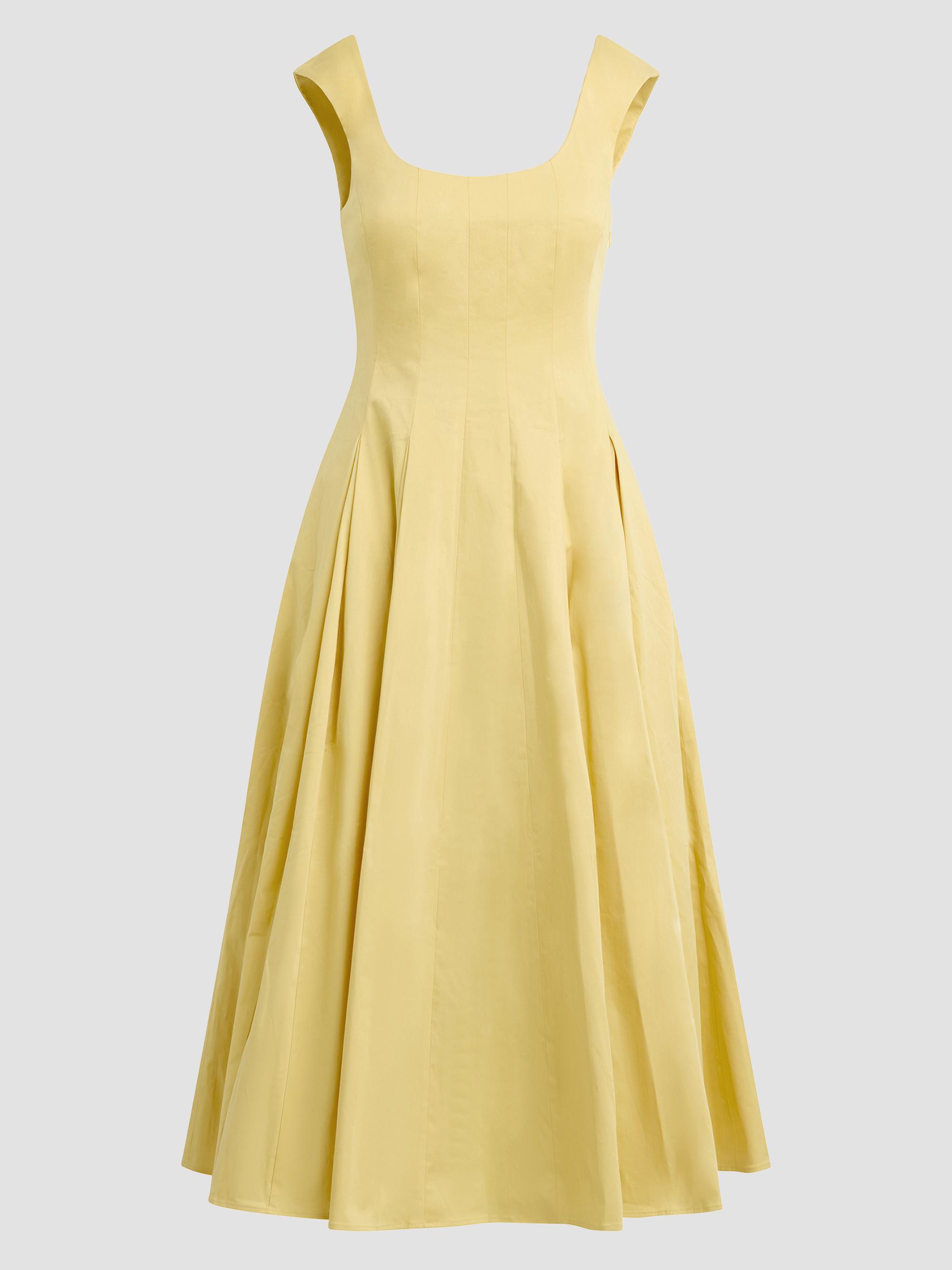 favorite daughter yellow dress The Favorite Linen In Moonbeam Fully lined with pockets and knee length NWT Favorite Daughter Anthropologie The