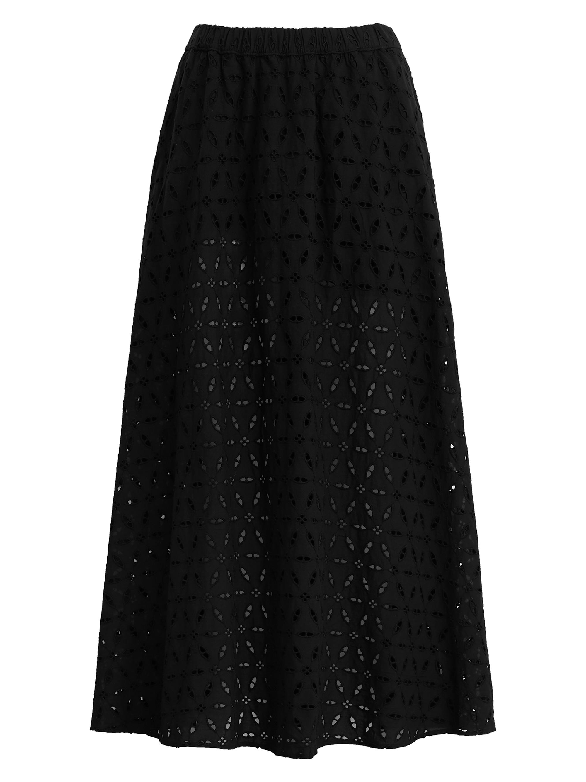 Favorite Daughter Women's The Pretty Please Eyelet Maxi Skirt - Black