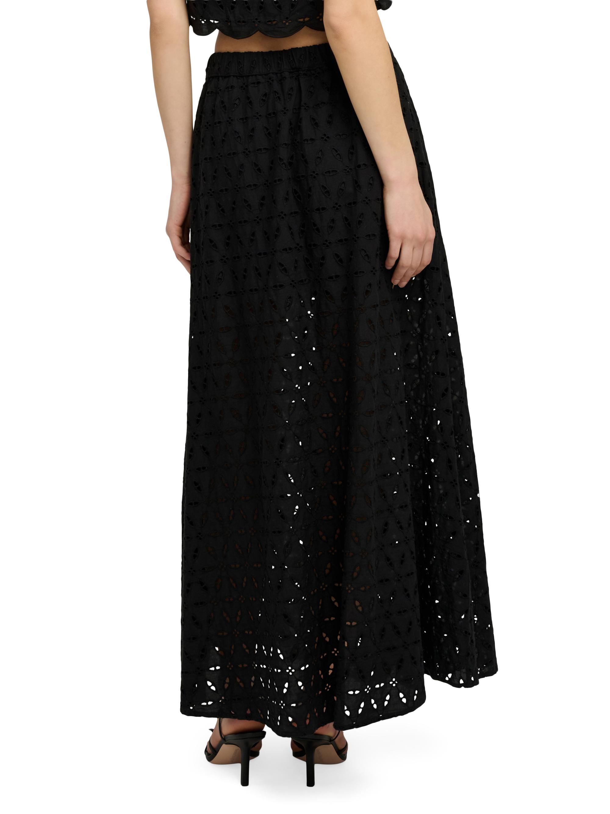 Favorite Daughter Women's The Pretty Please Eyelet Maxi Skirt - Black | Thumbnail 6