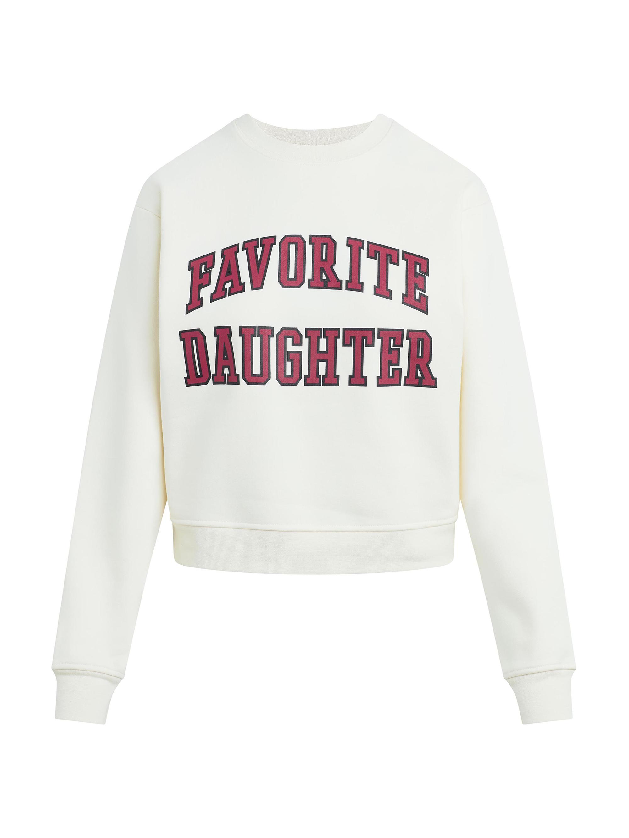 Favorite Daughter Women's The Collegiate Classic Logo Sweatshirt - Gardenia Raspberry