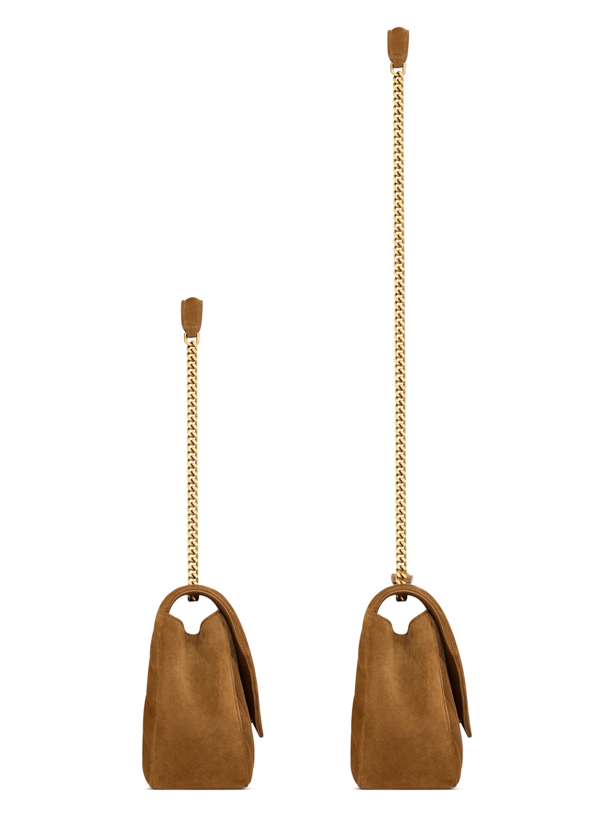 Saint Laurent Women's Loulou  in Matelassé Suede Shoulder Bag - Caramel Cognac | Thumbnail 6