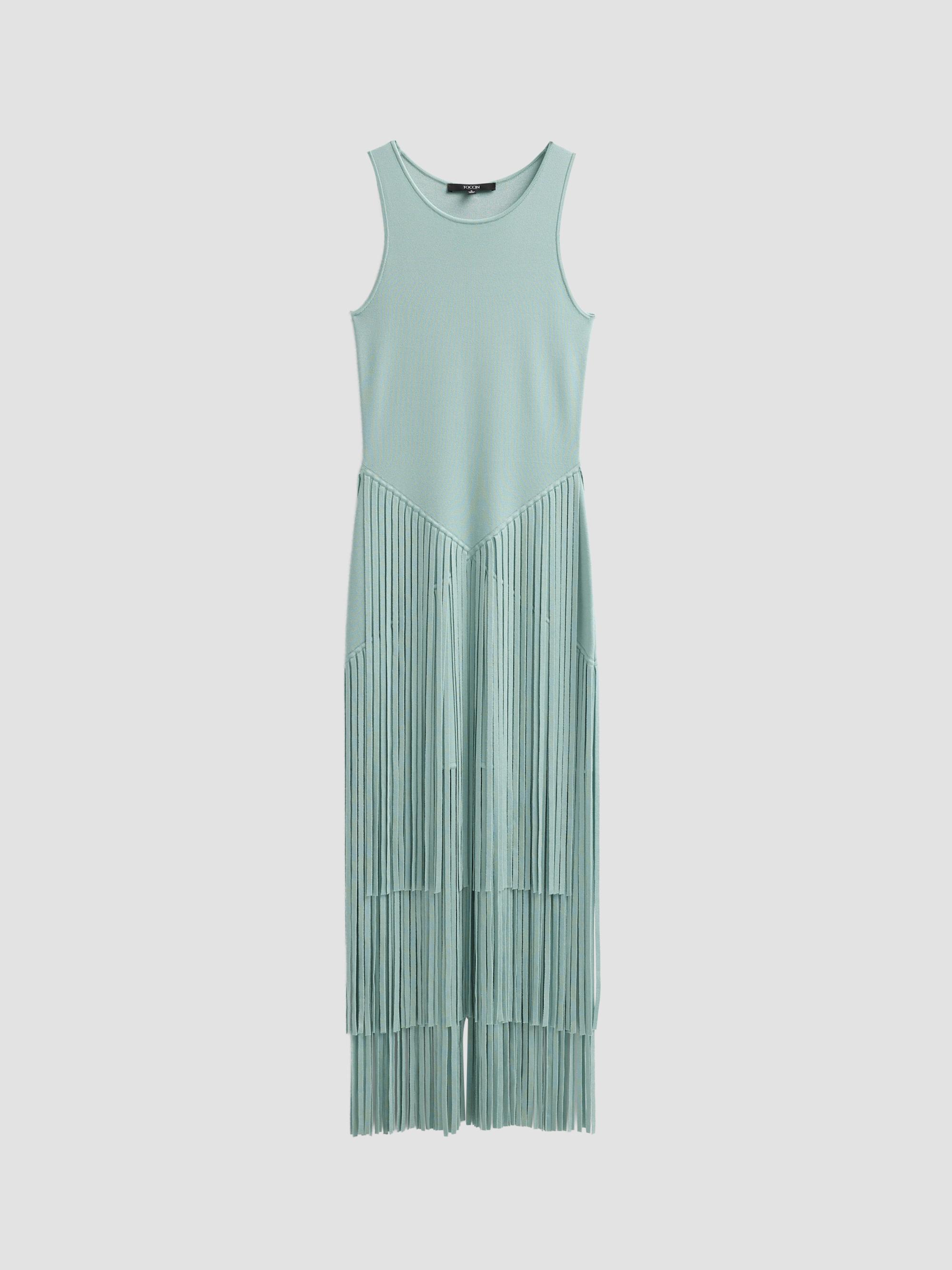 carolina formal fringe high neck maxi dress Carolina Formal Fringe High Neck Maxi Dress