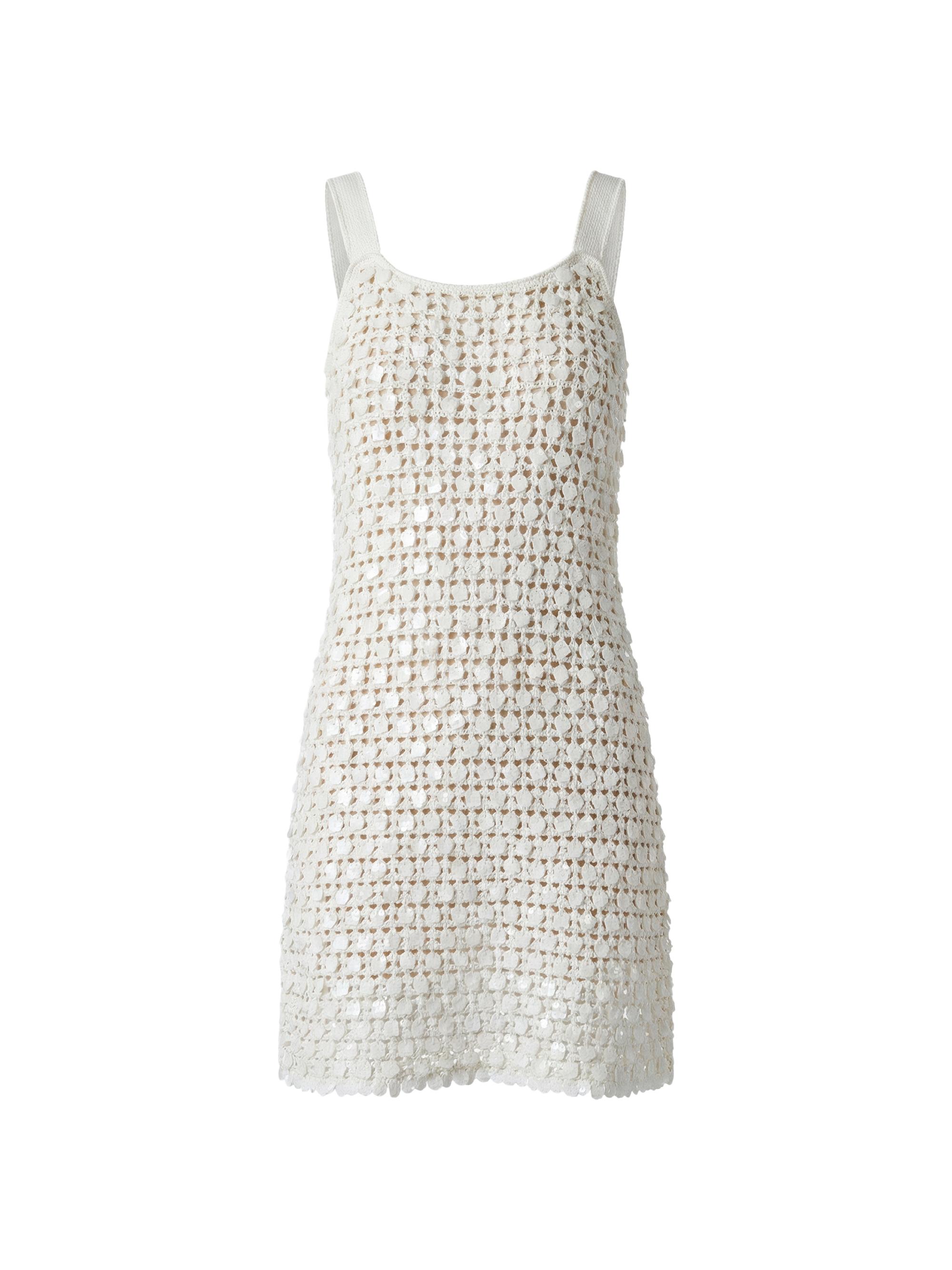 Toccin Women's Lala Paillette Open-Knit Mini Dress - Coconut