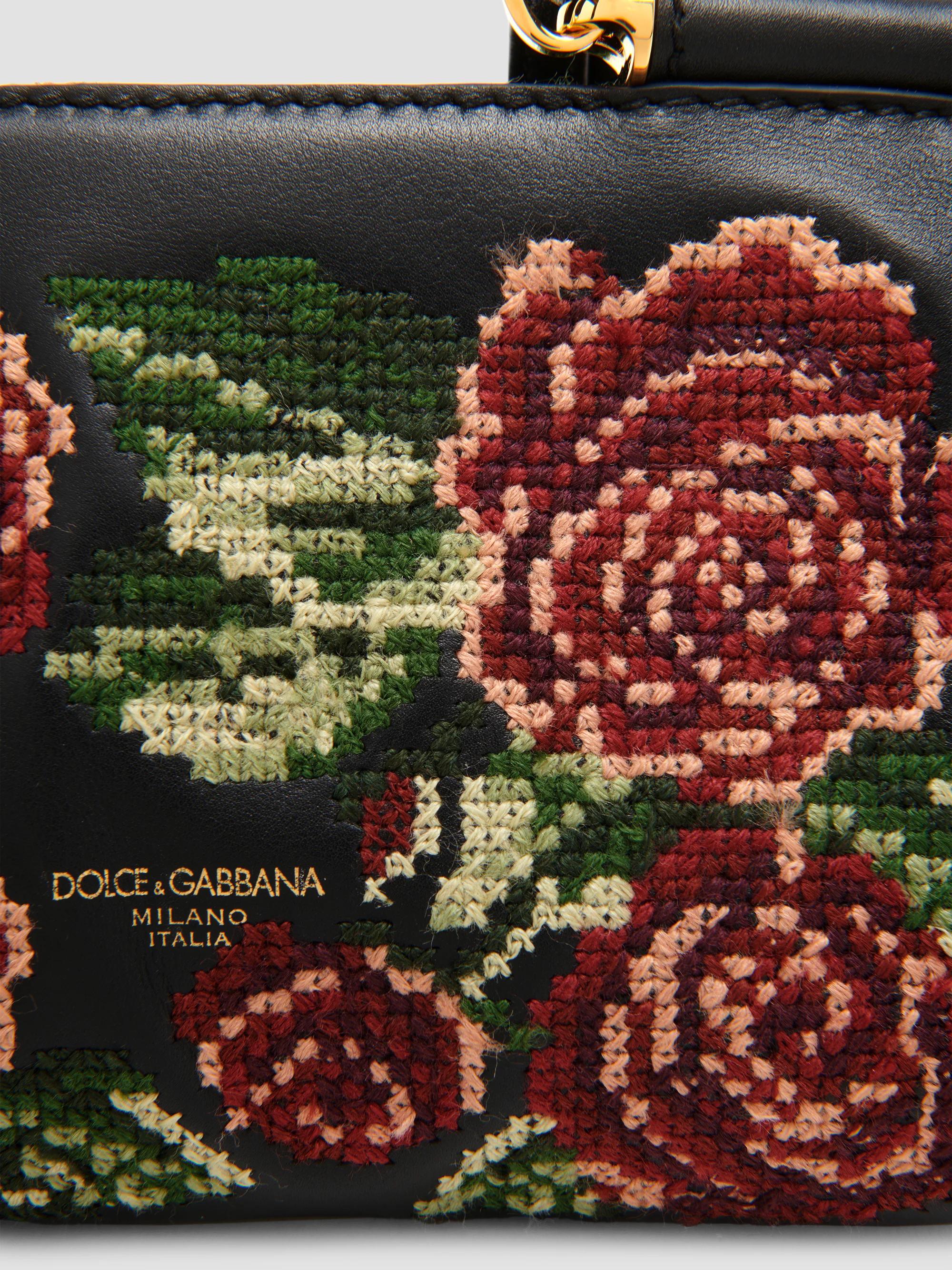 Dolce&Gabbana Sicily Floral Embroidered Top Handle Bag | Saks