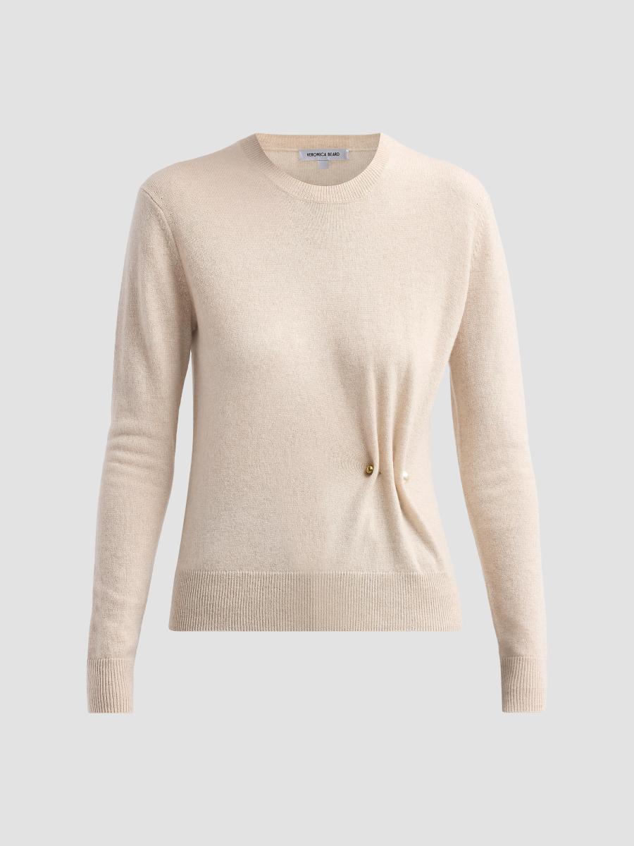 Veronica Beard Women's Frankie Wool-cashmere Pullover Sweater In Oatmeal Melange
