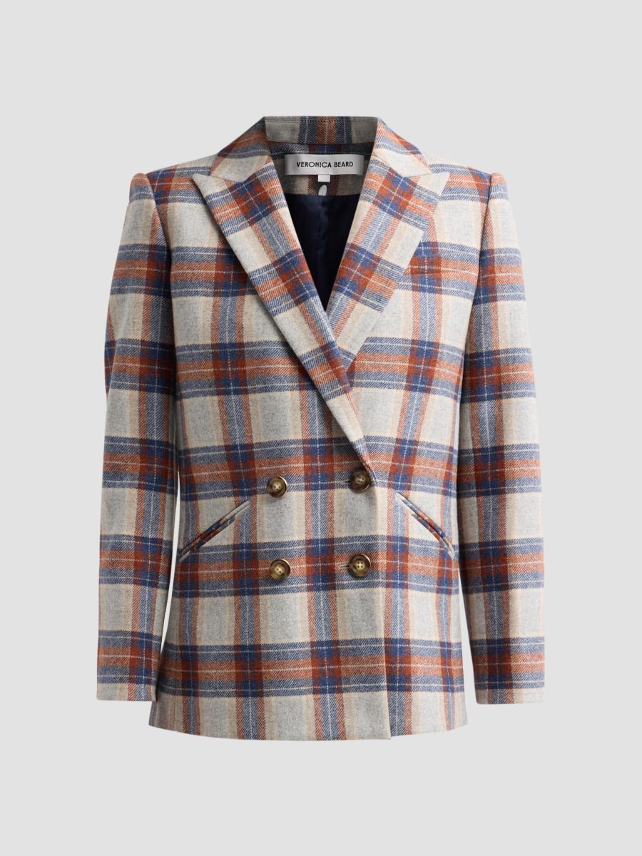 Veronica Beard Women's Oria Plaid Wool-blend Single-breasted Dickey Jacket In Heather Grey Multi