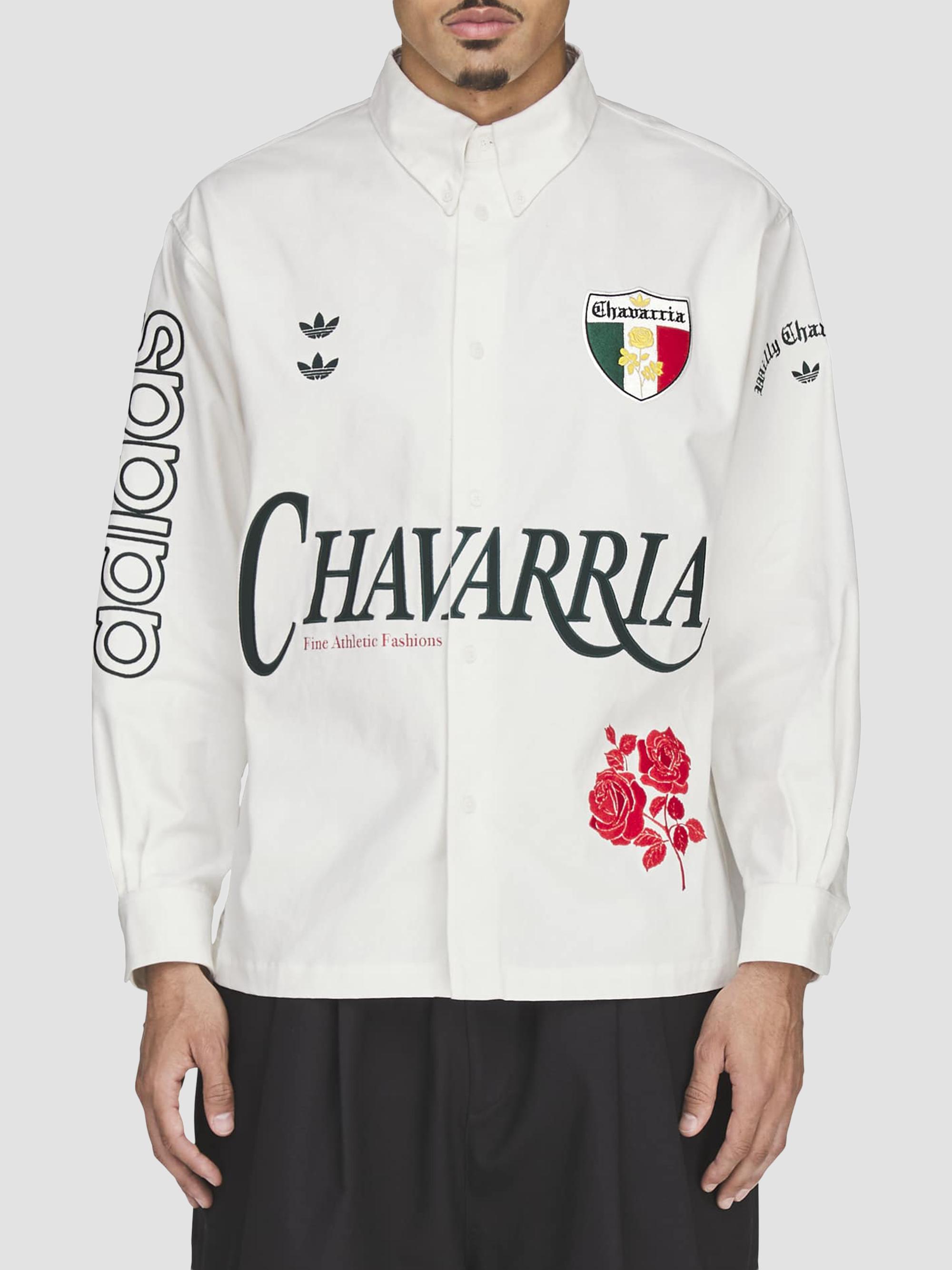 adidas Men's  x Willy Chavarria Cotton Button-Down Shirt - Off White | Thumbnail 4