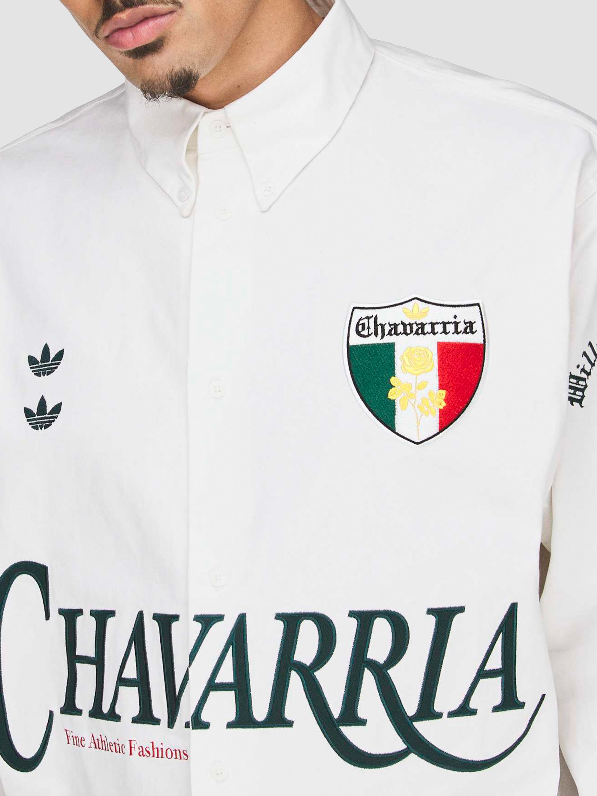 adidas Men's  x Willy Chavarria Cotton Button-Down Shirt - Off White | Thumbnail 5