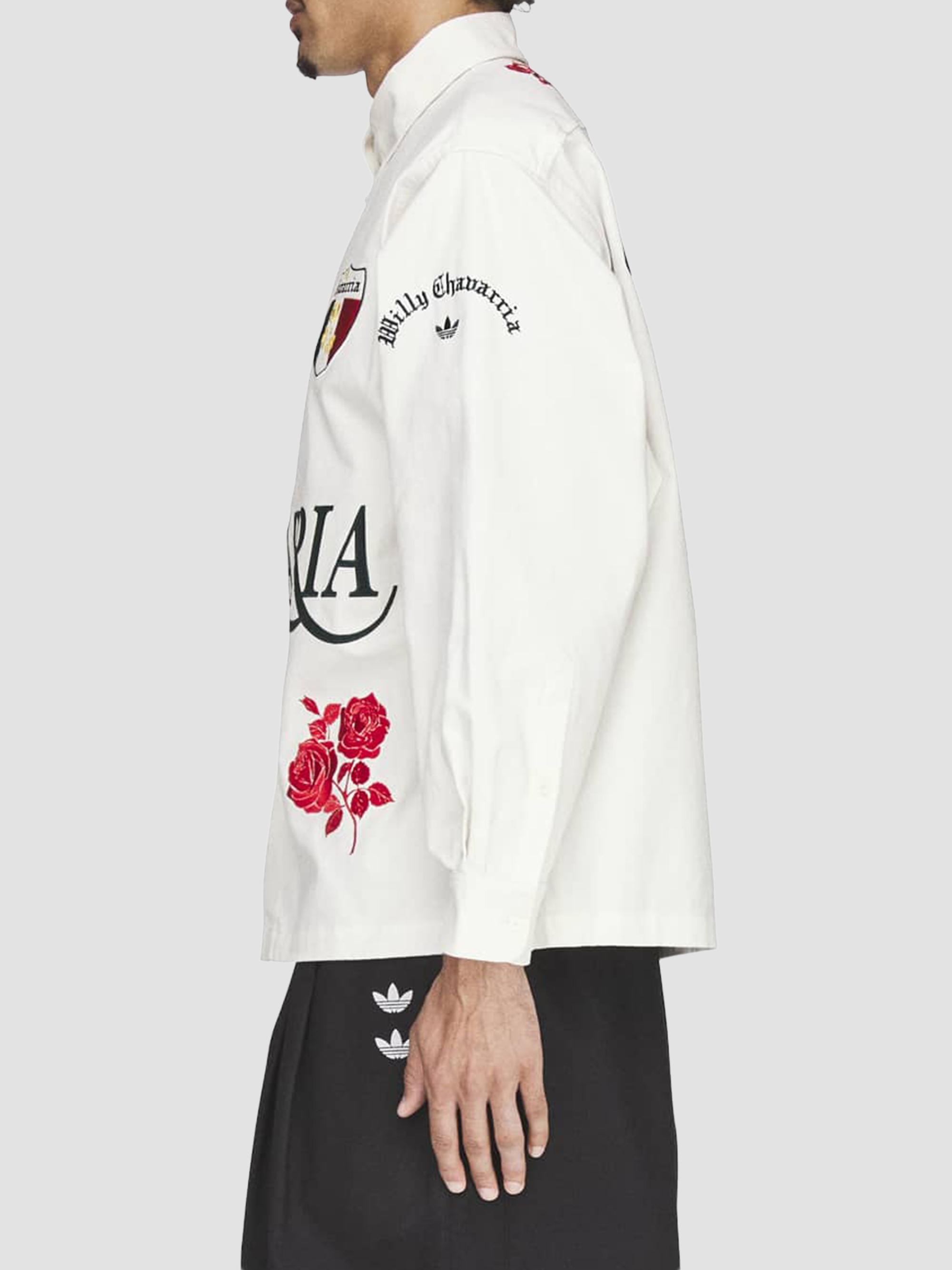 adidas Men's  x Willy Chavarria Cotton Button-Down Shirt - Off White | Thumbnail 7