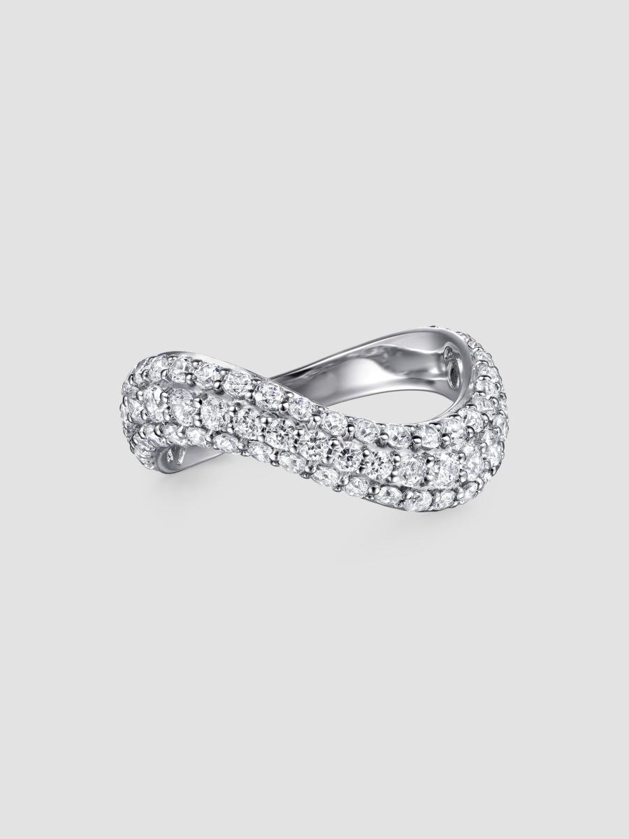 Gabriel & Co. Women's Contemporary Wave 14k White Gold & 1.40 Tcw Diamond Stackable Ring