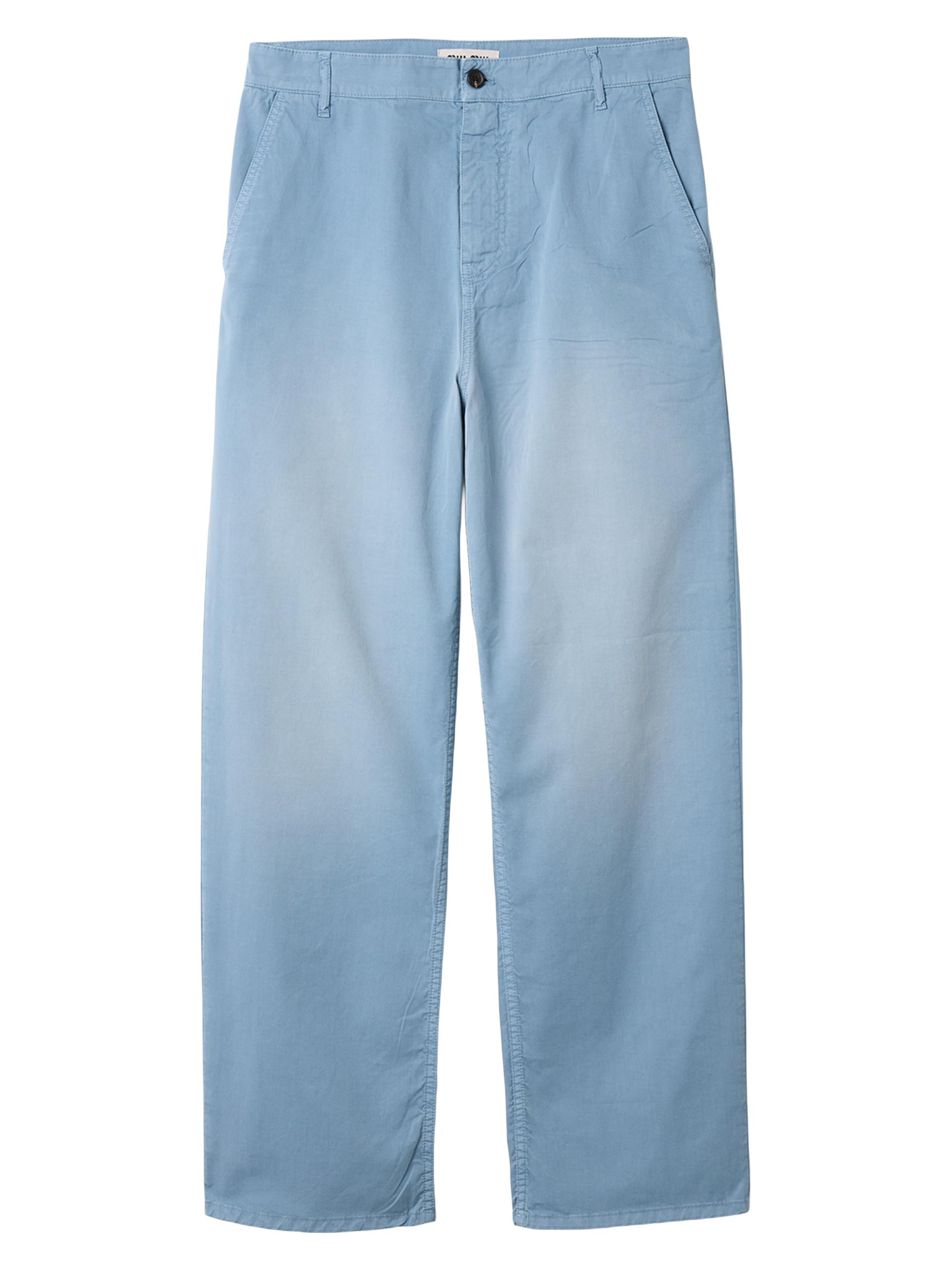 Miu Miu Women's Garment-Dyed Twill Pants - Blue