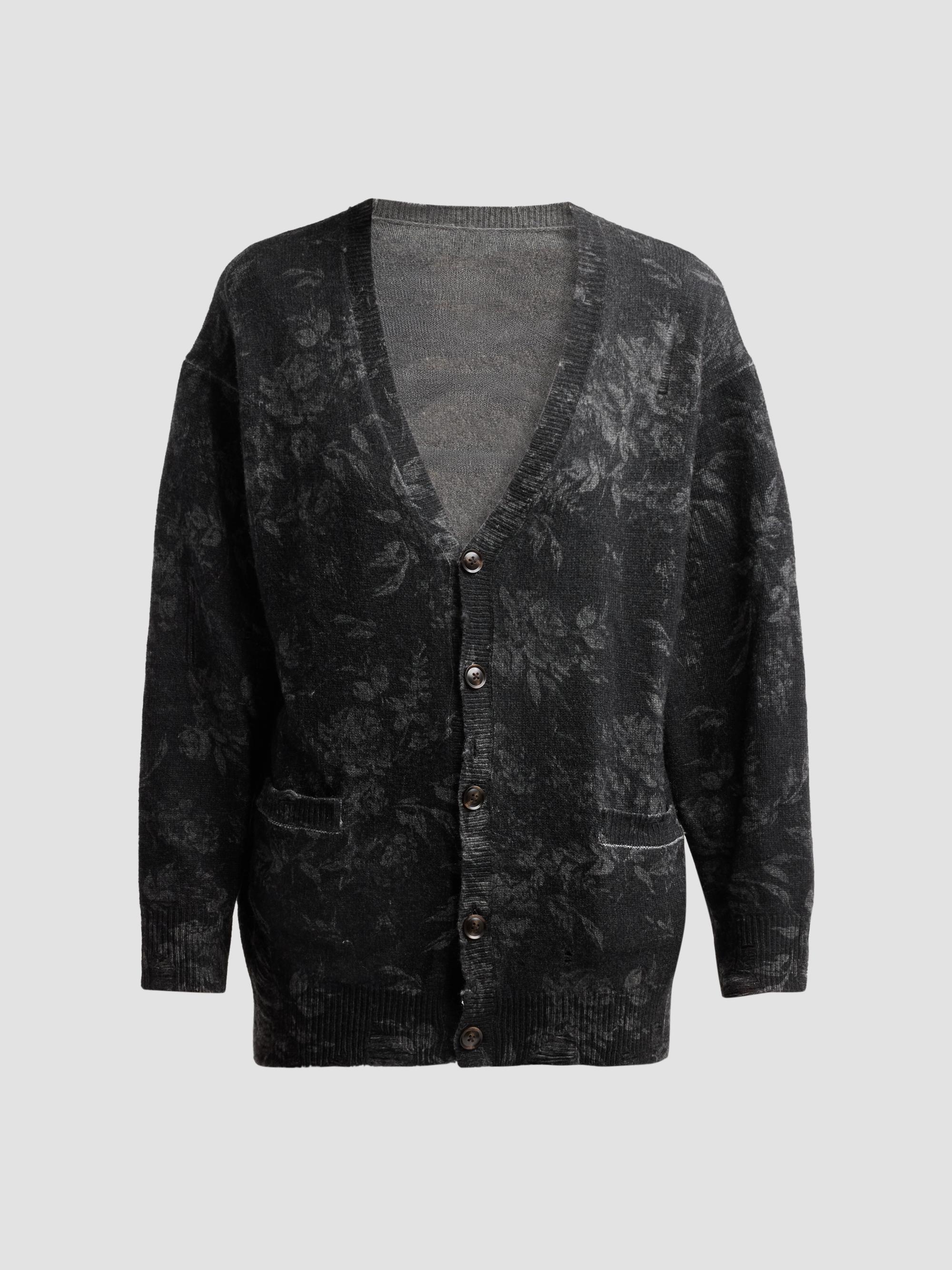 L'AGENCE Jair Jacquard Fringe Cardigan | Saks Fifth Avenue