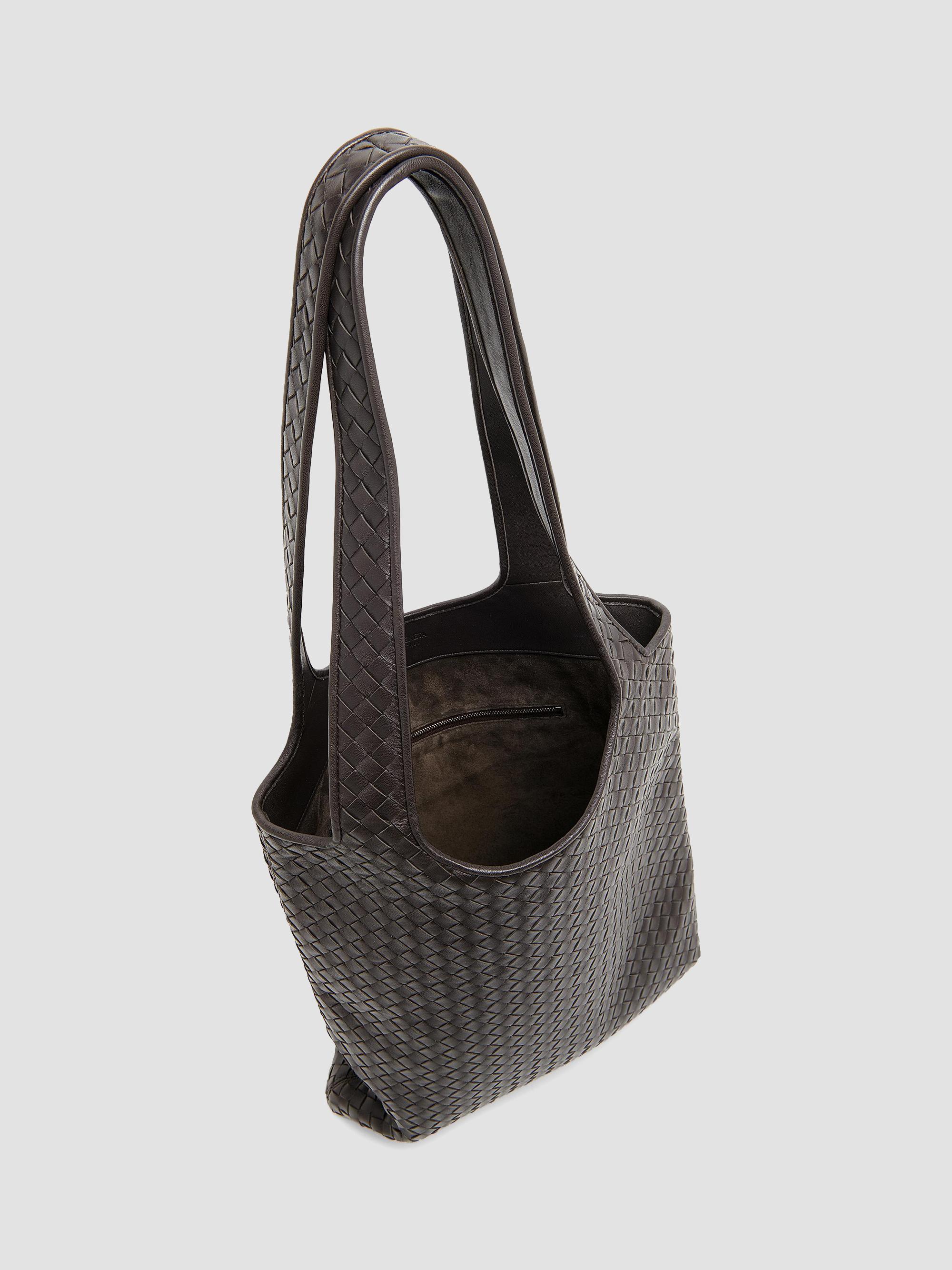 Bottega Veneta Men's Intrecciato Leather Tote Bag - Espresso Silver | Thumbnail 3