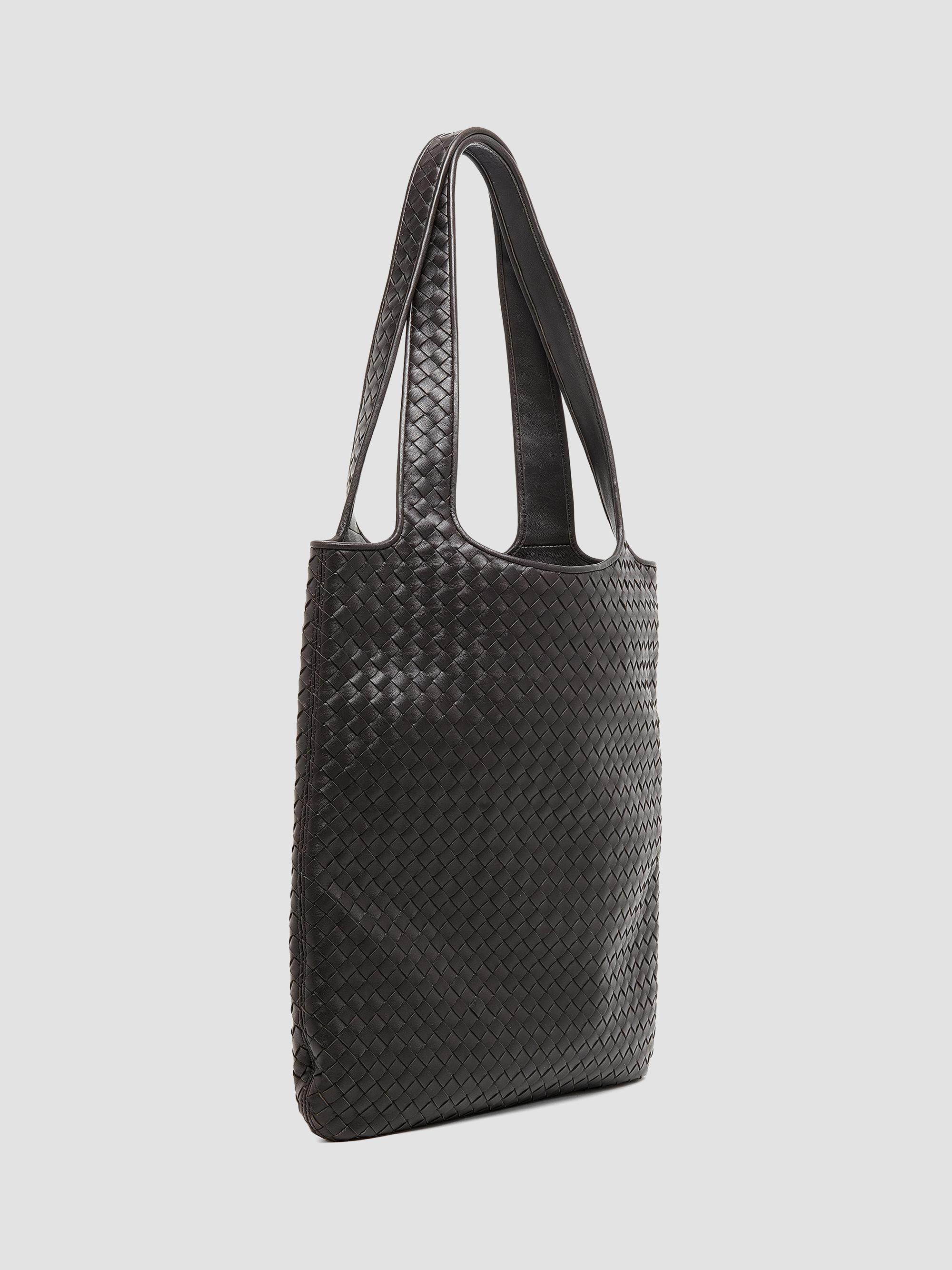 Bottega Veneta Men's Intrecciato Leather Tote Bag - Espresso Silver | Thumbnail 4