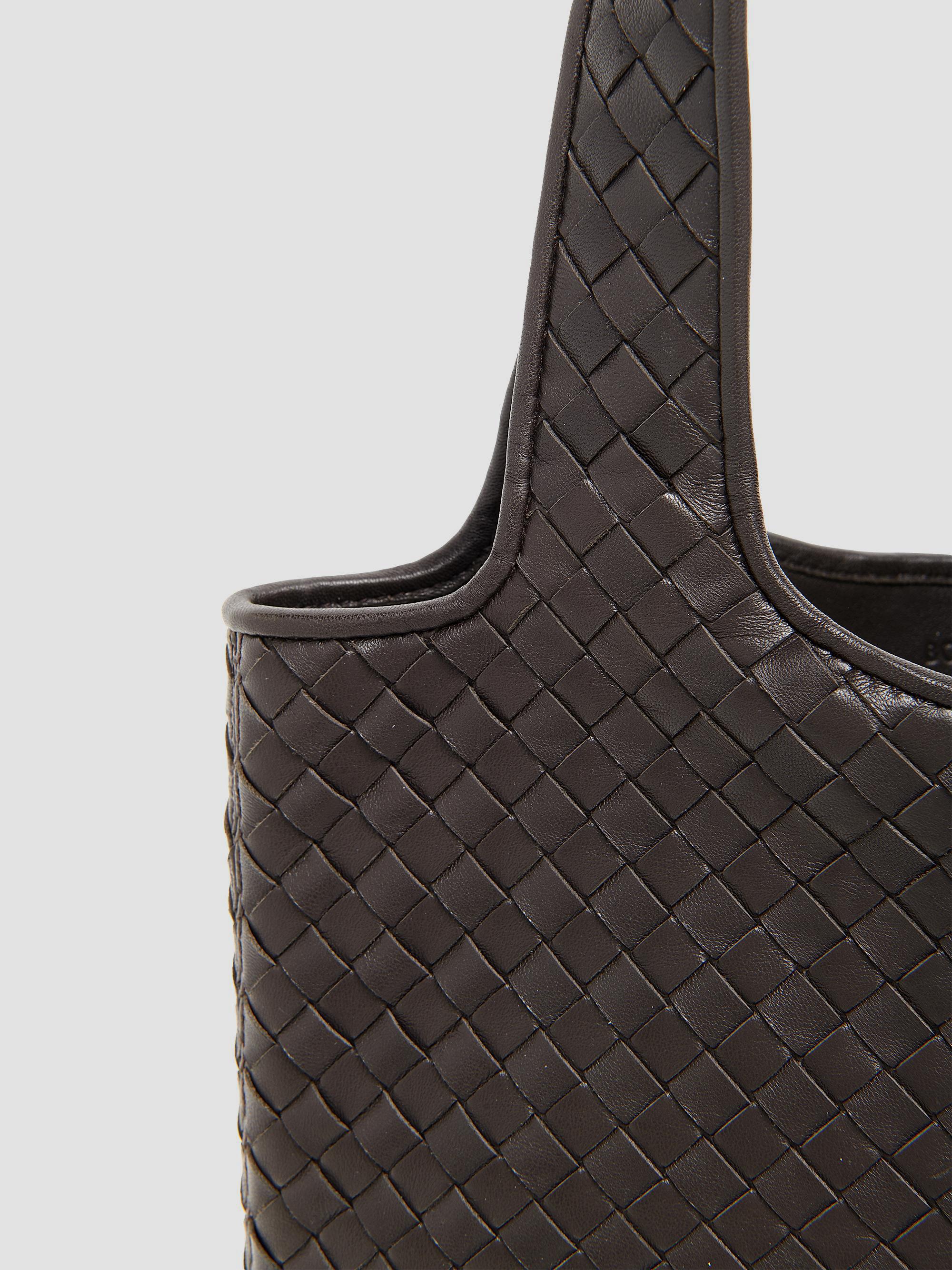 Bottega Veneta Men's Intrecciato Leather Tote Bag - Espresso Silver | Thumbnail 5